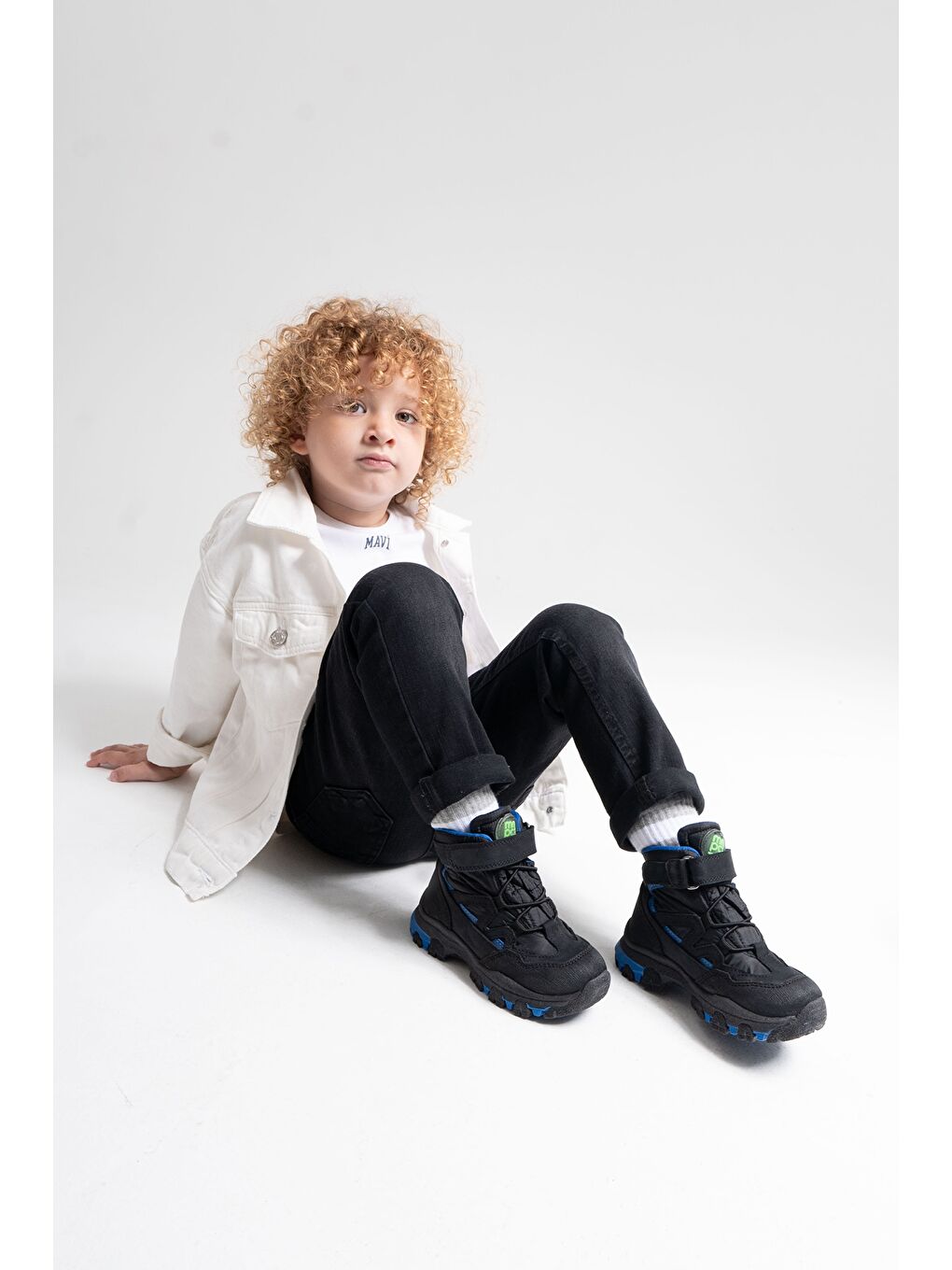 Erkek Çocuk Siyah Hakiki Deri Anatomik Günlük Bot-1