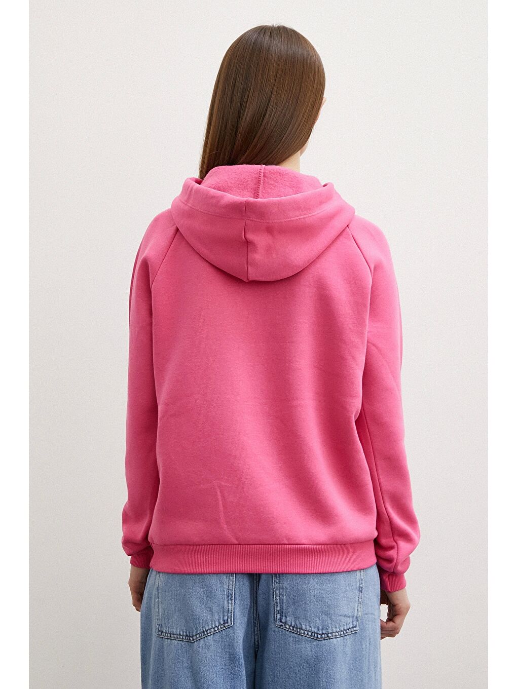 NEVER MORE Kapüşonlu Sweatshirt Pembe - 2