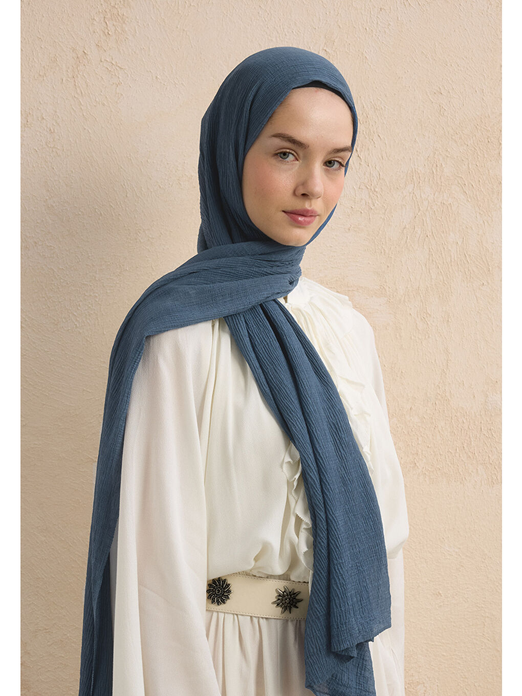 Modal Krinkıl Şal İndigo-2