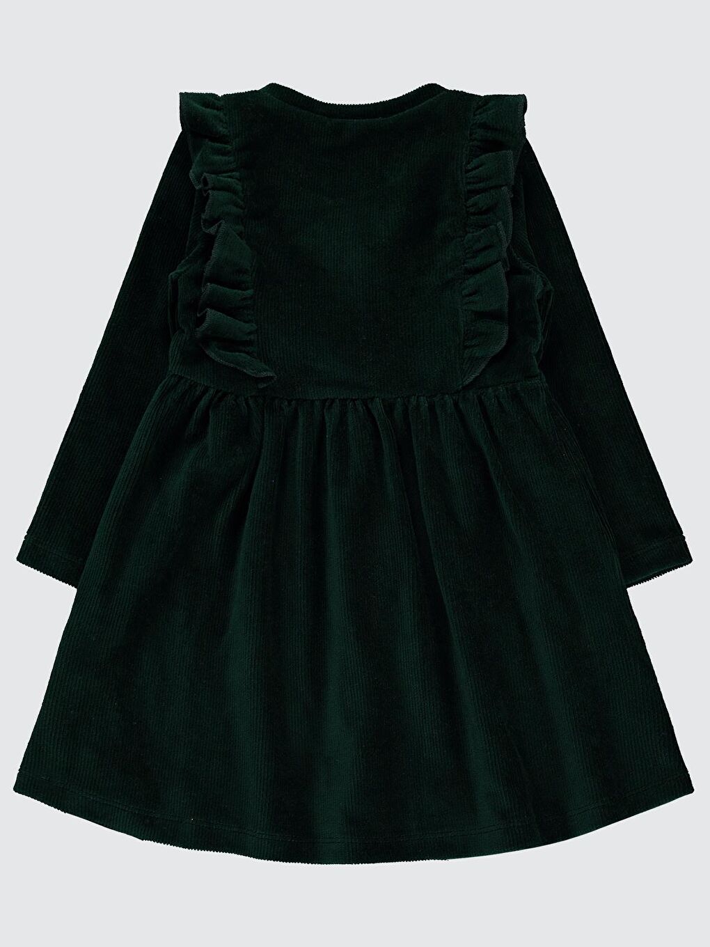 Girls Fitilli Kadife 2-5 Yaş Elbise - Yeşil 2-3 Yaş-1