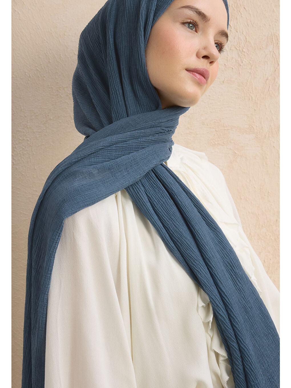 Modal Krinkıl Şal İndigo-3