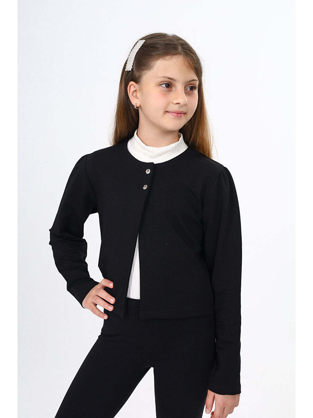 Siyah Kız Çocuk Okul Hırka-1