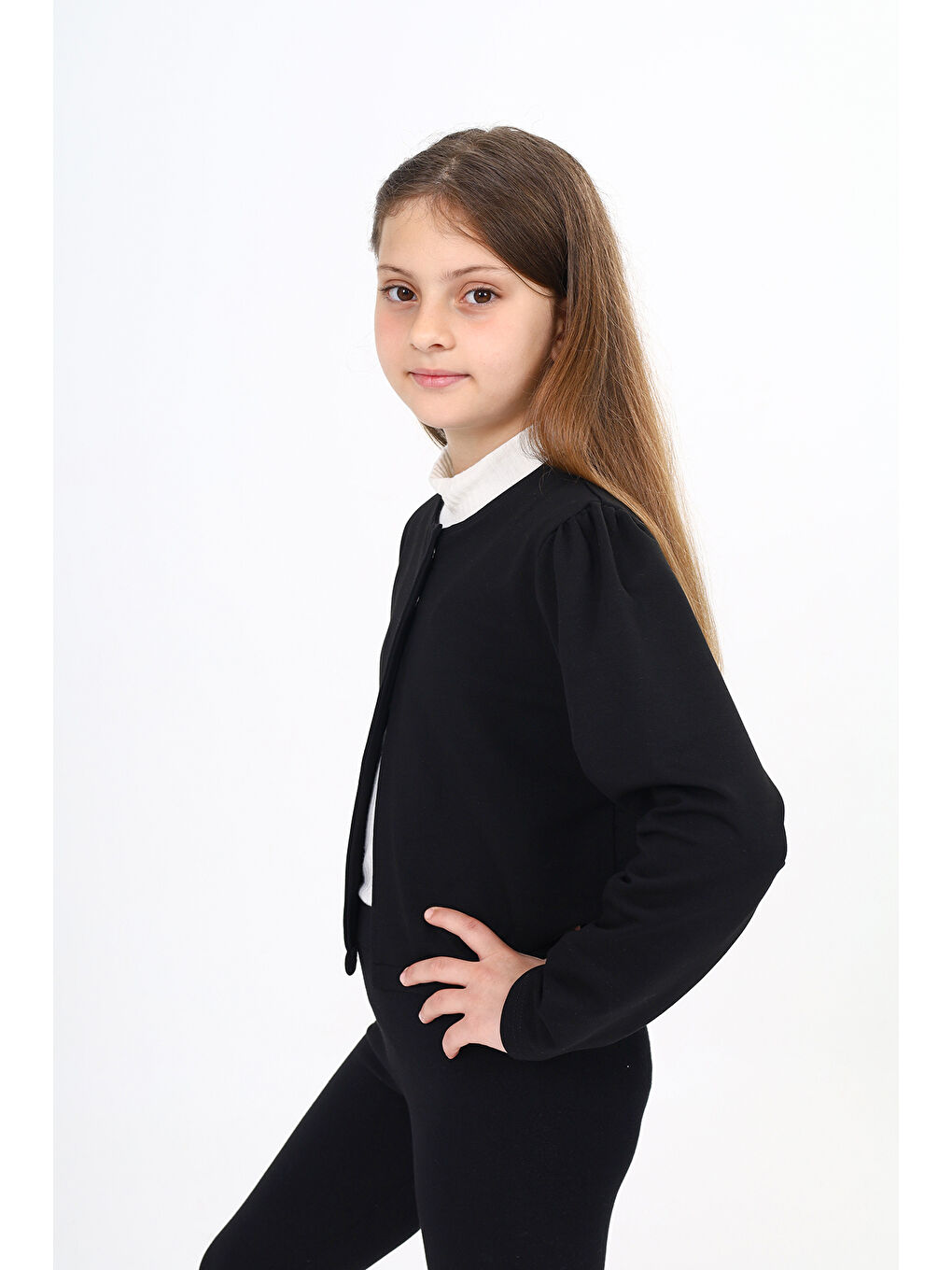 Siyah Kız Çocuk Okul Hırka-2