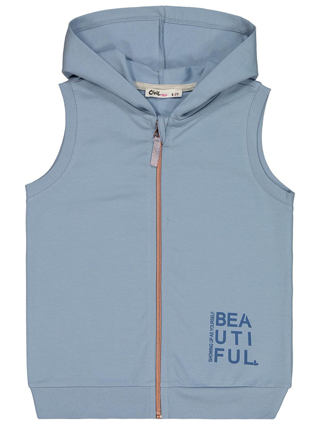 Girls Basic 6-9 Yaş Yelek - Mavi 8-9 Yaş