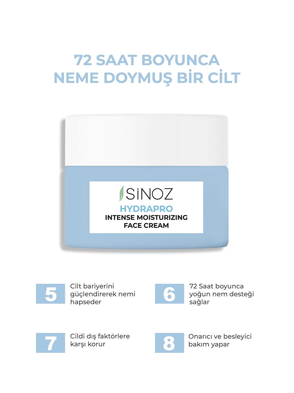 Sinoz Şeffaf Hydrapro Yoğun Nemlendirici Yüz Bakım Kremi (Bioferment Aloevera teknolojisi)-50 Ml - 2