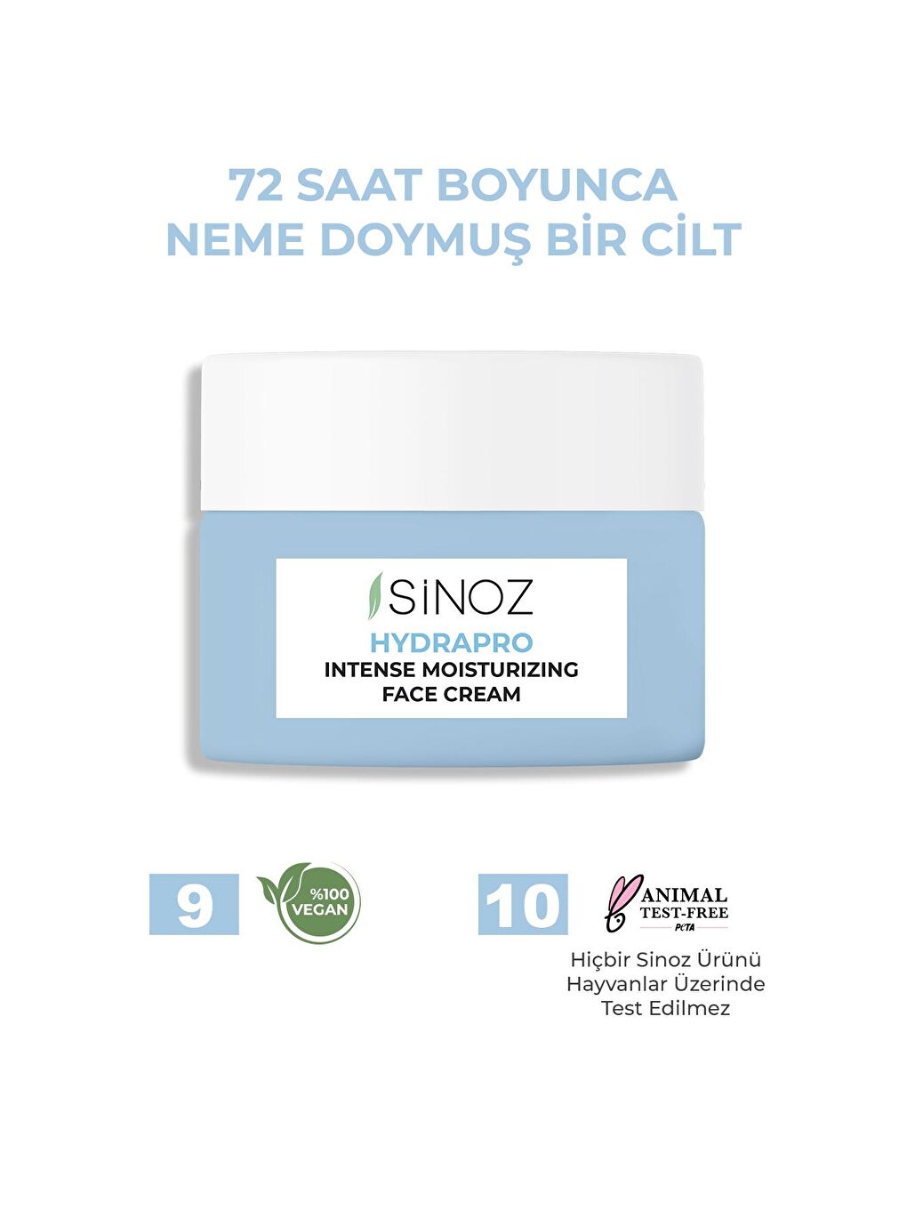 Sinoz Şeffaf Hydrapro Yoğun Nemlendirici Yüz Bakım Kremi (Bioferment Aloevera teknolojisi)-50 Ml - 3