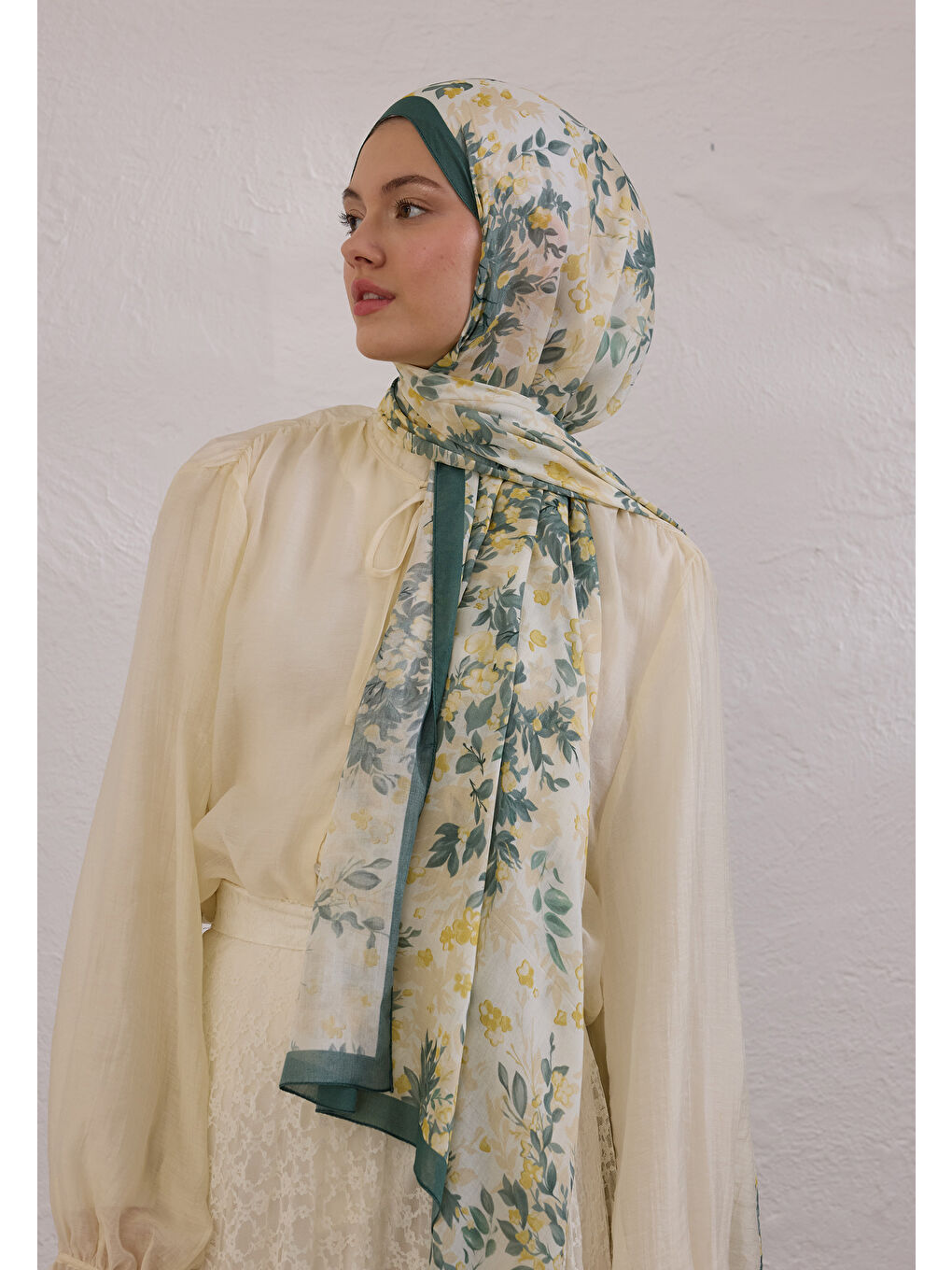 Emmett Desen Rami Şal Koyu Yeşil-1