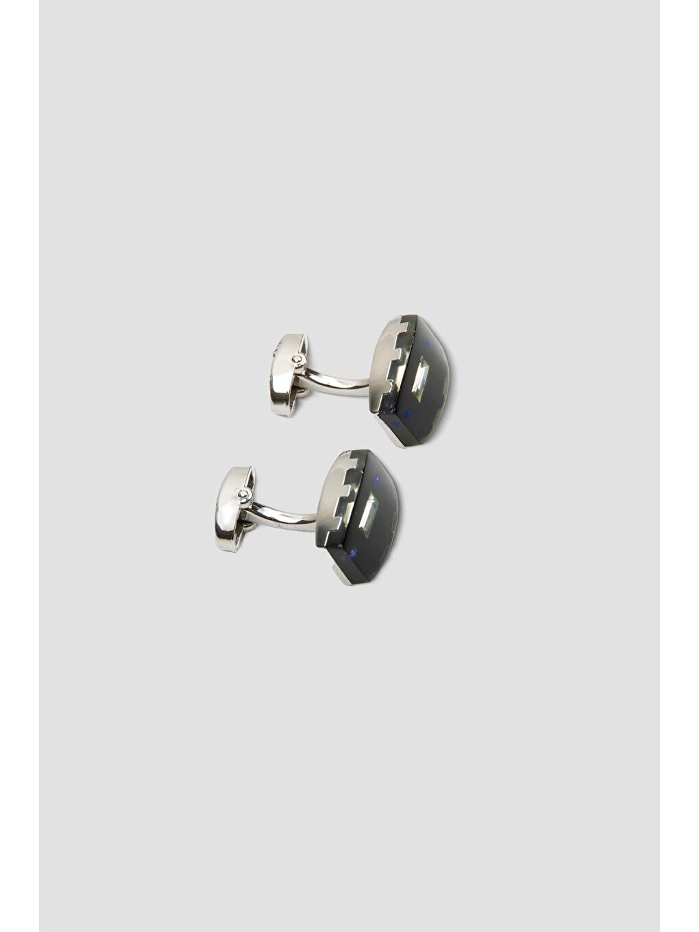 98502 Silver Lacivert Erkek Kol Düğmesi-1