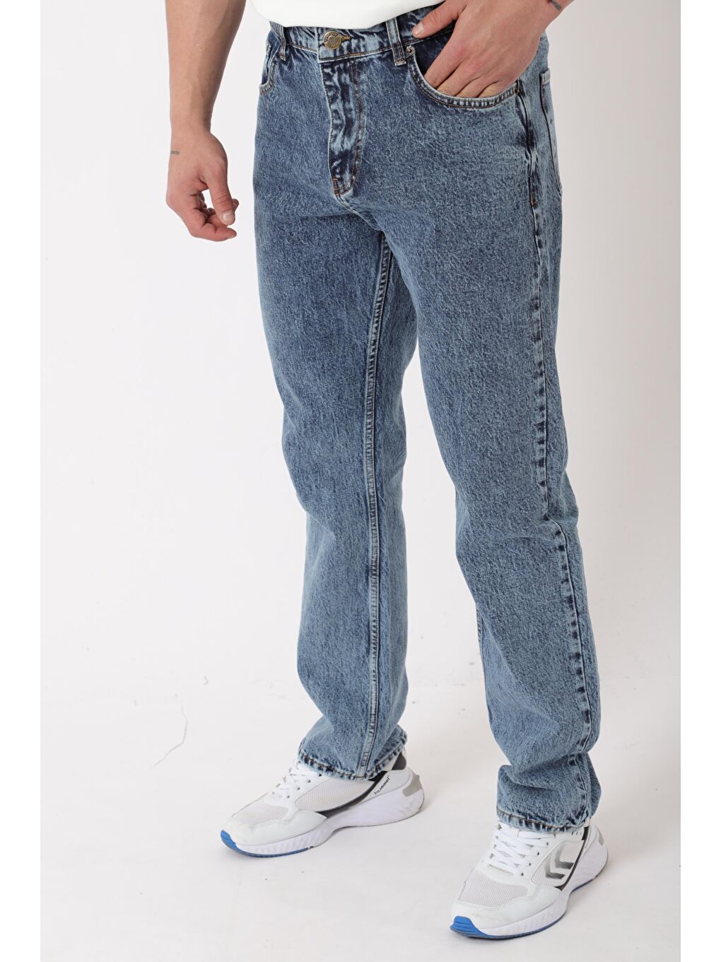 Mavi Rahat Baggy %100 Pamuk Jean Pantolon MM_0405-1