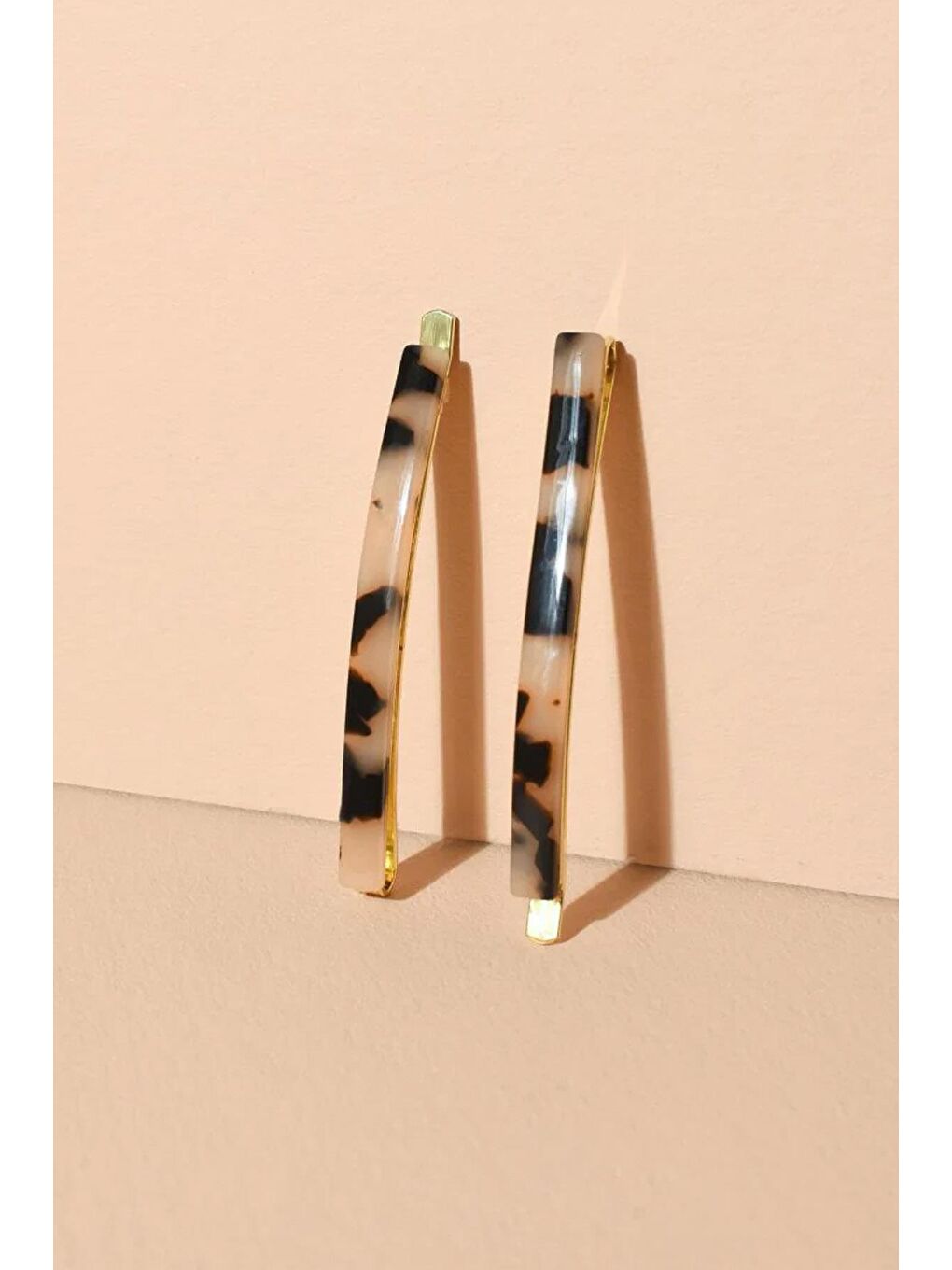 Bej Kaplumbağa Kabuğu Desenli İnce Tel Toka-1