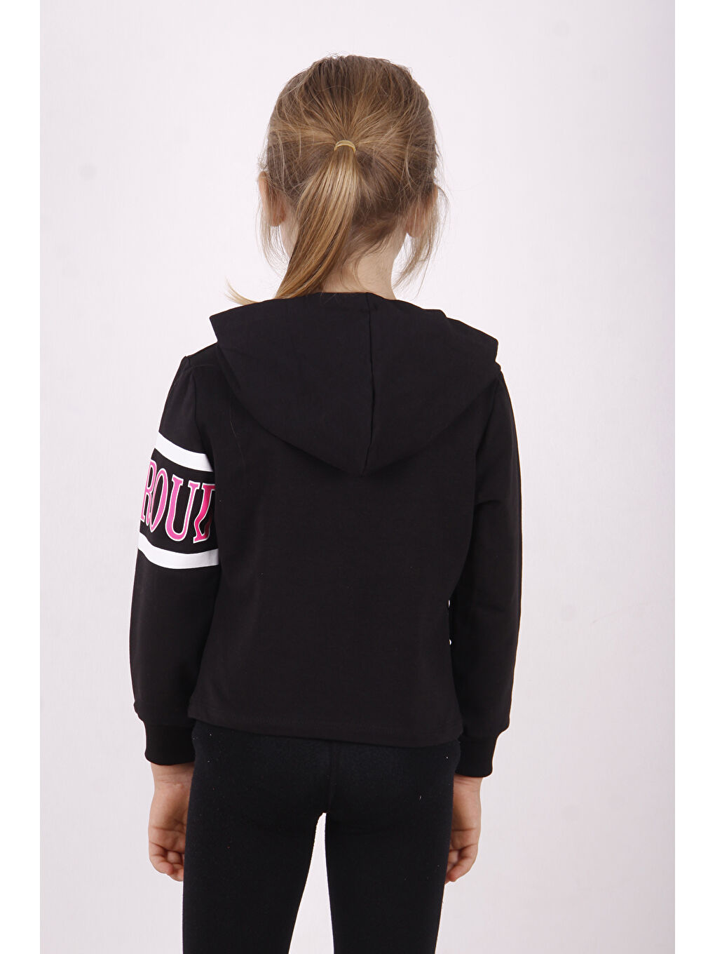 Siyah Kız Çocuk Be Proud Baskılı Sweatshirt-1