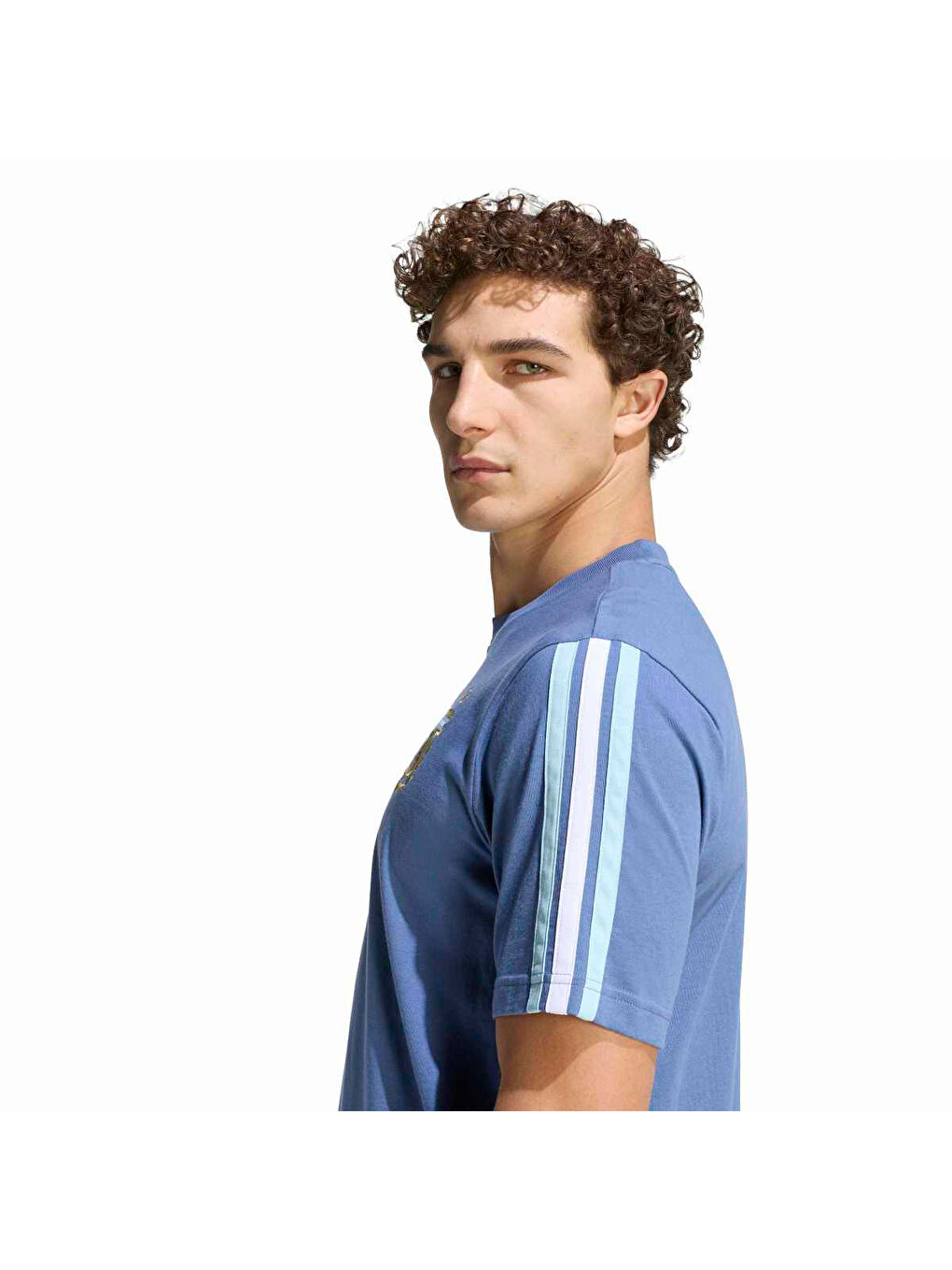 Arjantin DNA Erkek Mavi Yuvarlak Yaka Tişört-1