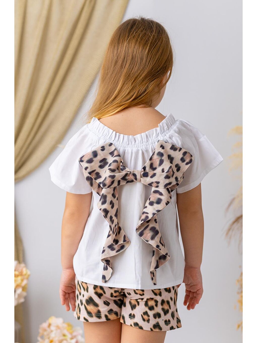 Kız Çocuk Fiyonk Detaylı Bluz - Beyaz-1