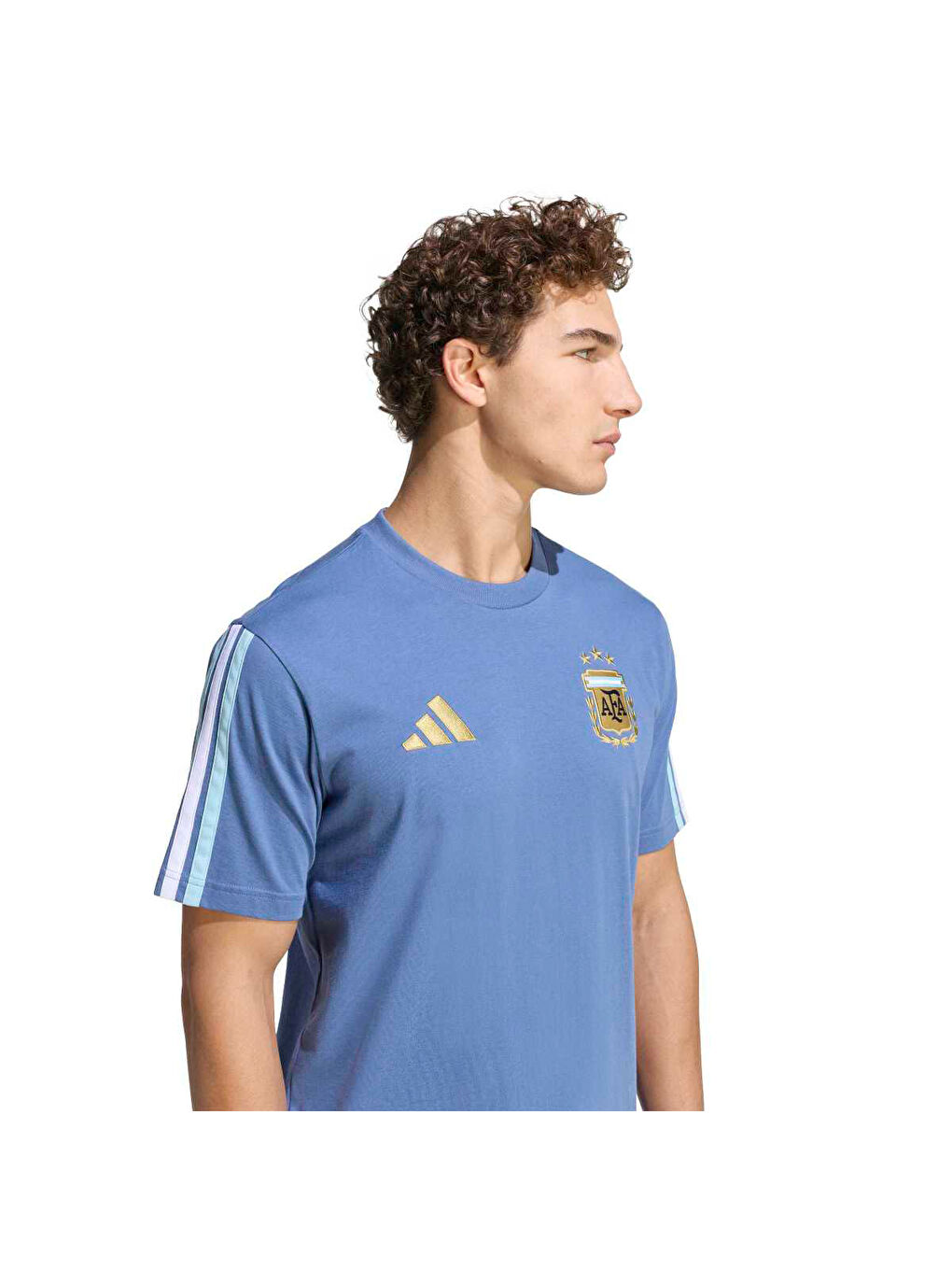 Arjantin DNA Erkek Mavi Yuvarlak Yaka Tişört-2