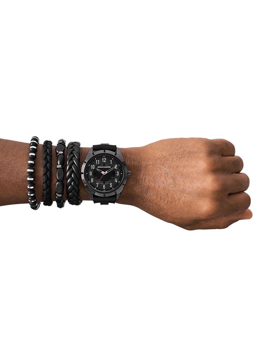 Siyah SR9120 Erkek Kol Saati ve Bileklik Seti-3