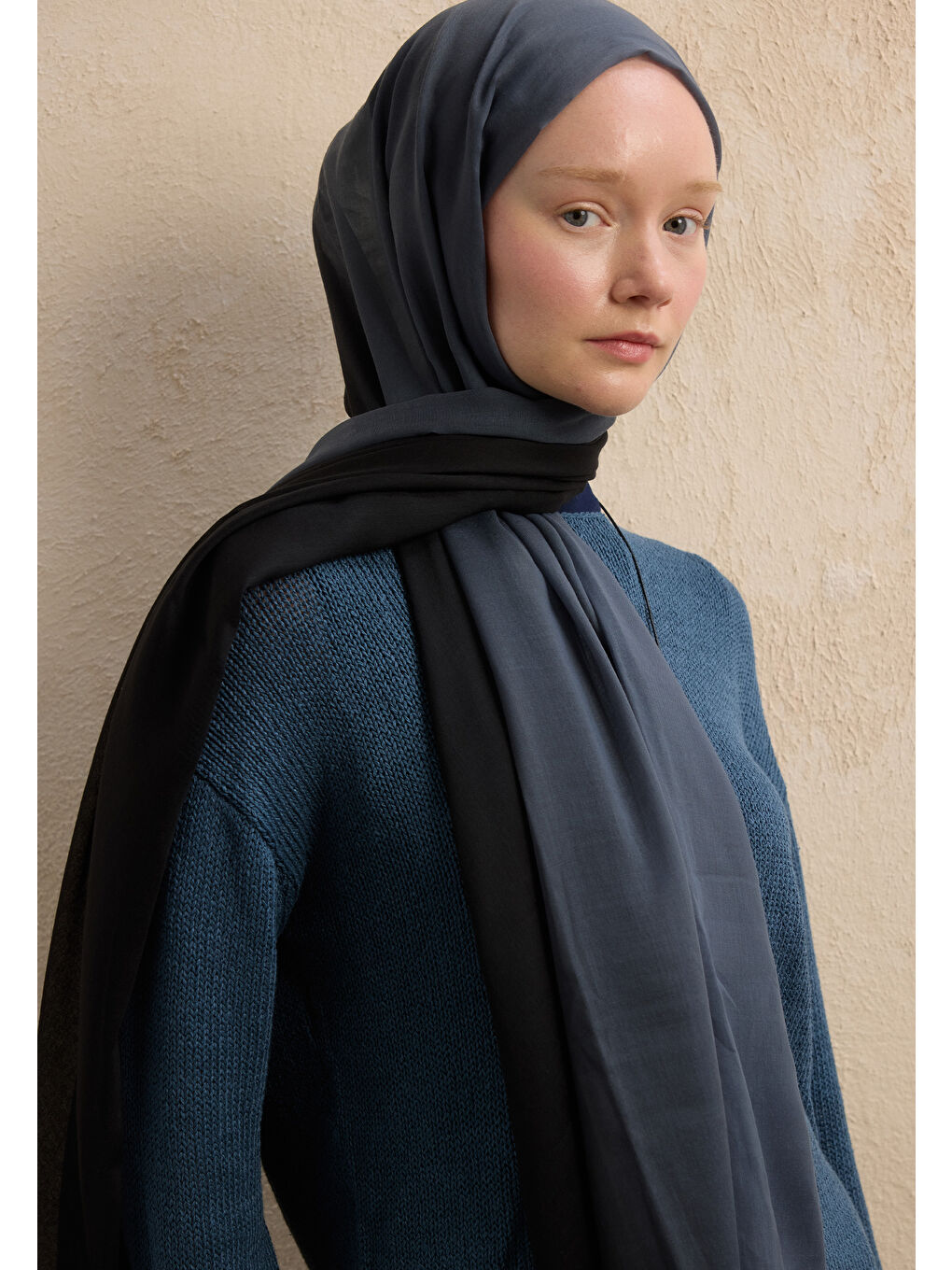 Modal Degrade Şal Siyah-Füme-1
