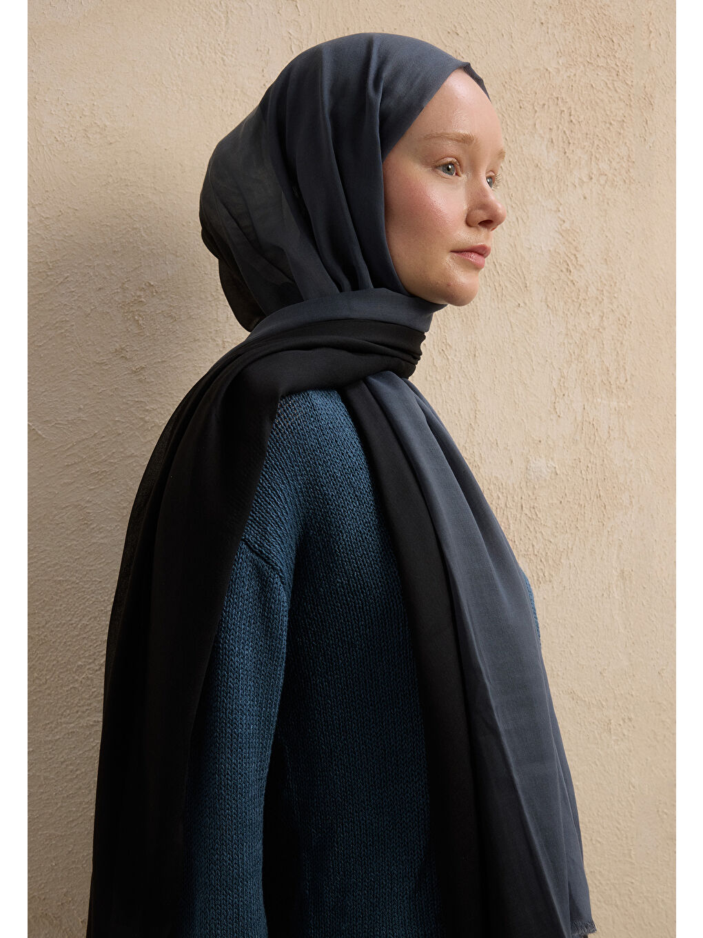 Modal Degrade Şal Siyah-Füme-3