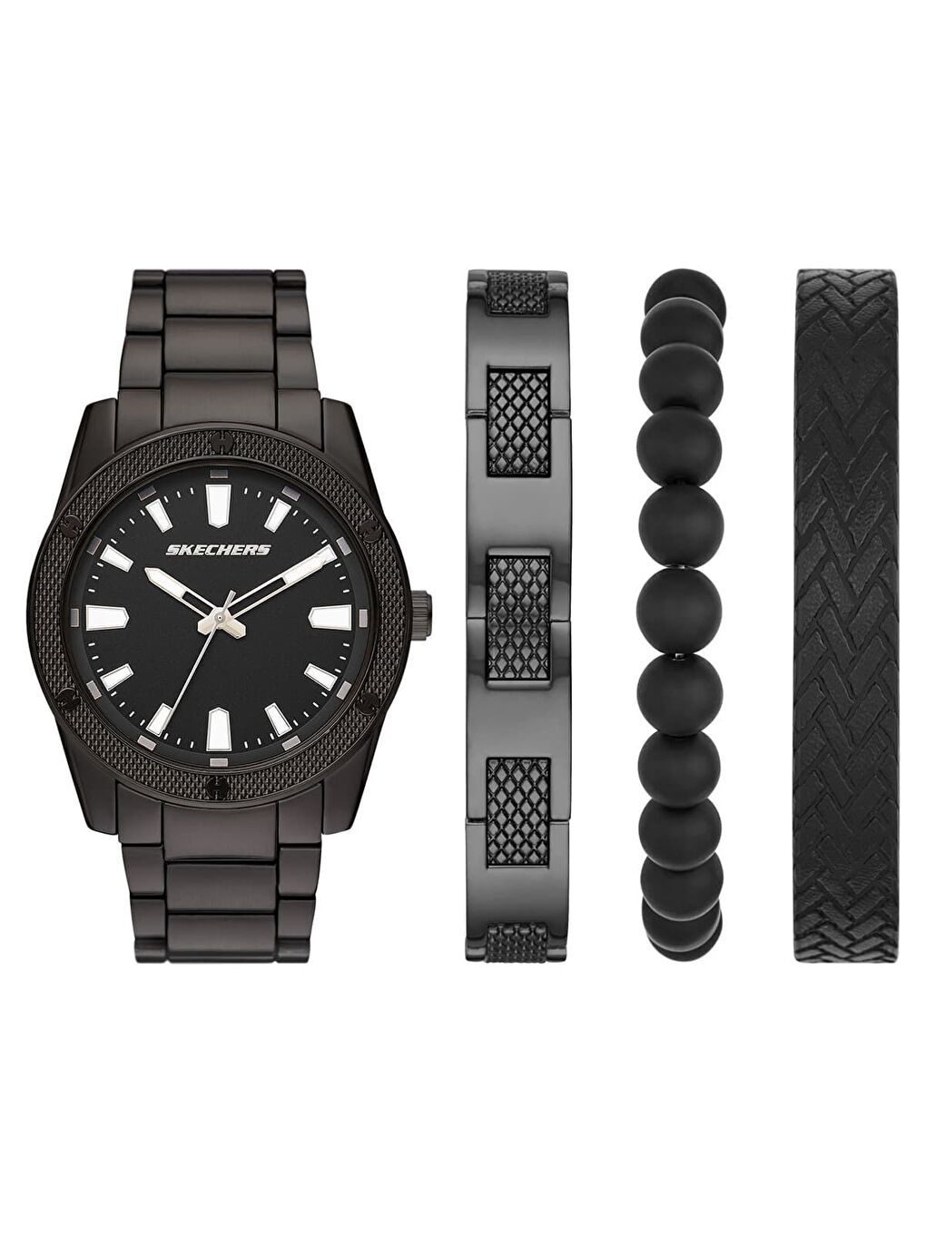 Siyah SR9078 Erkek Kol Saati ve Bileklik Seti