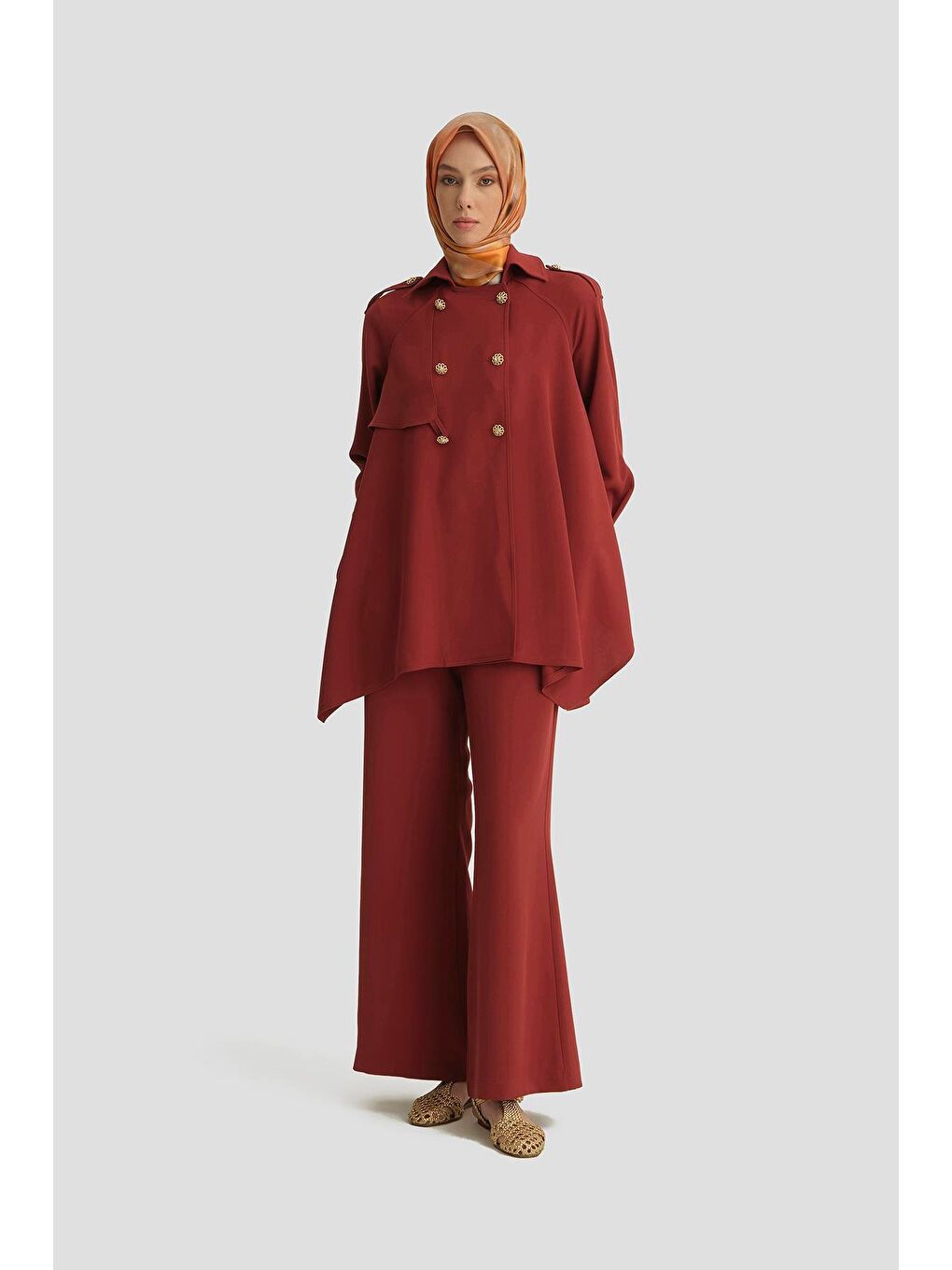 Ceketli Kadın Takım 25Y6004 Koyu Kırmızı-1