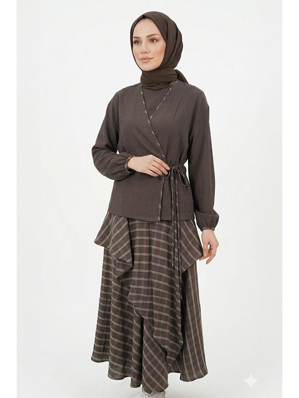 Tunik Etek Takım 131092 Kahverengi-3