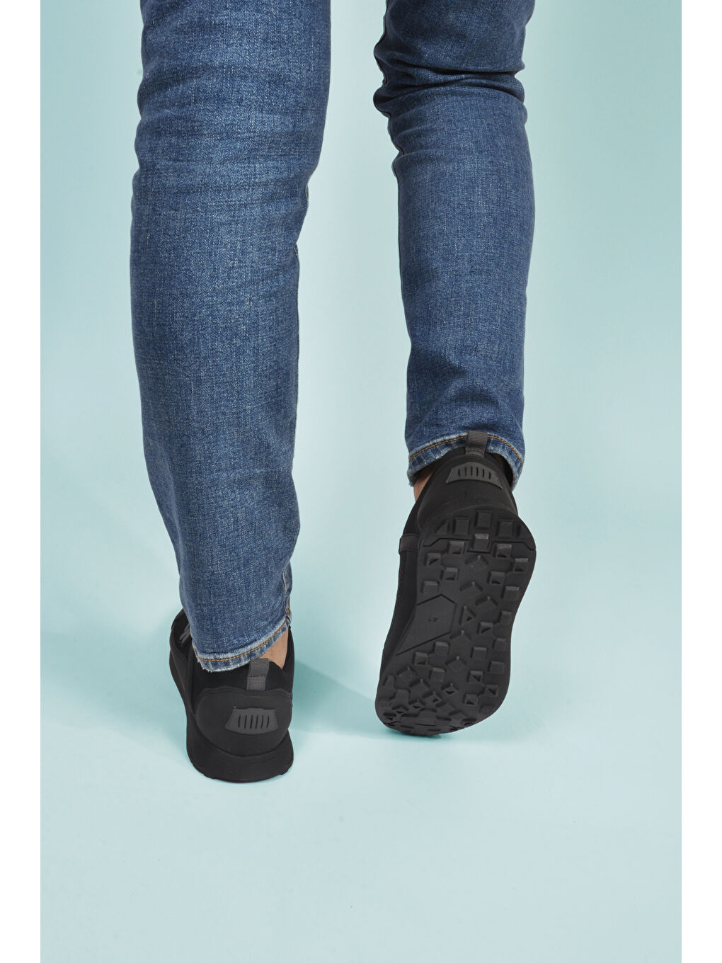 Siyah Kilit Bağcıklı Hafif Esnek Erkek Spor Ayakkabı Apollo 166 M-4