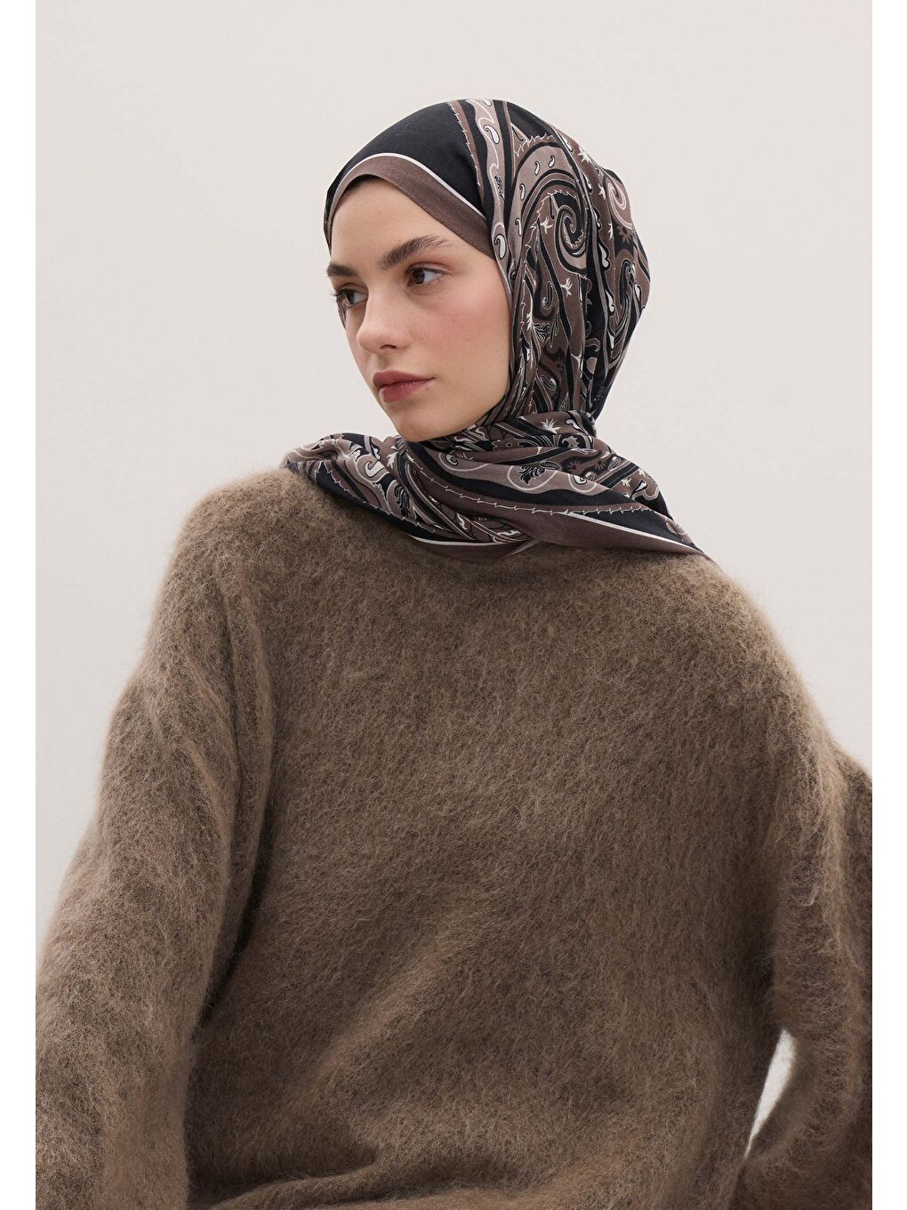 Vıntage Paısley Desen Şal Siyah-2