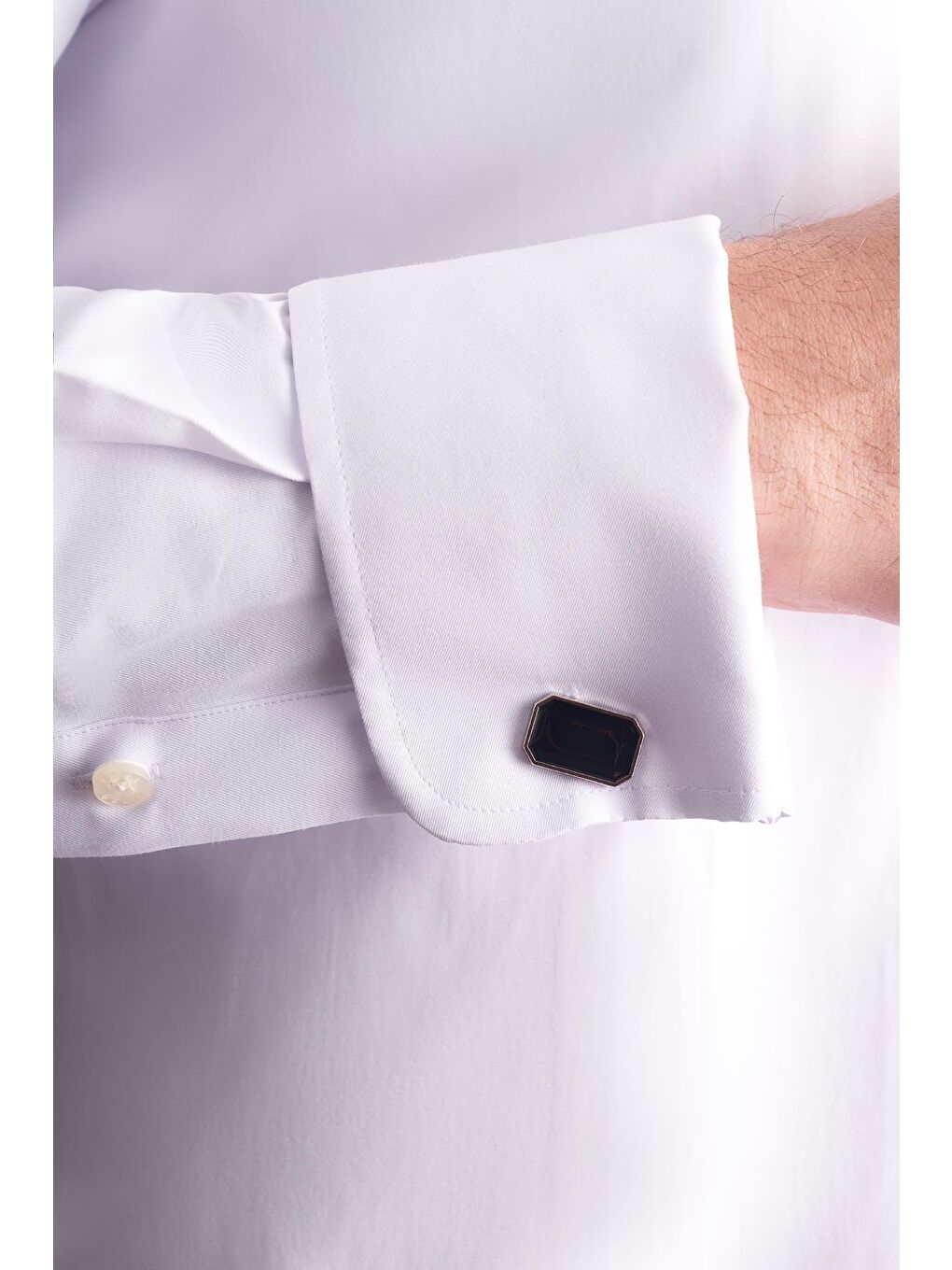 Beyaz Uzun Kol Ata Yaka Düz Pamuklu Slim Fit Gömlek 1004255215-3