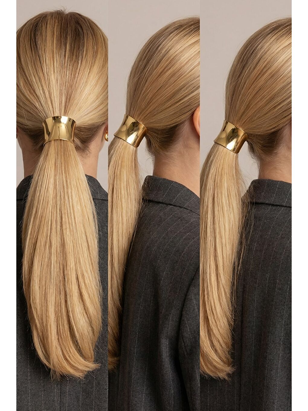 Sarı Gold Metal Detaylı Lastik Bağlamalı Toka-1