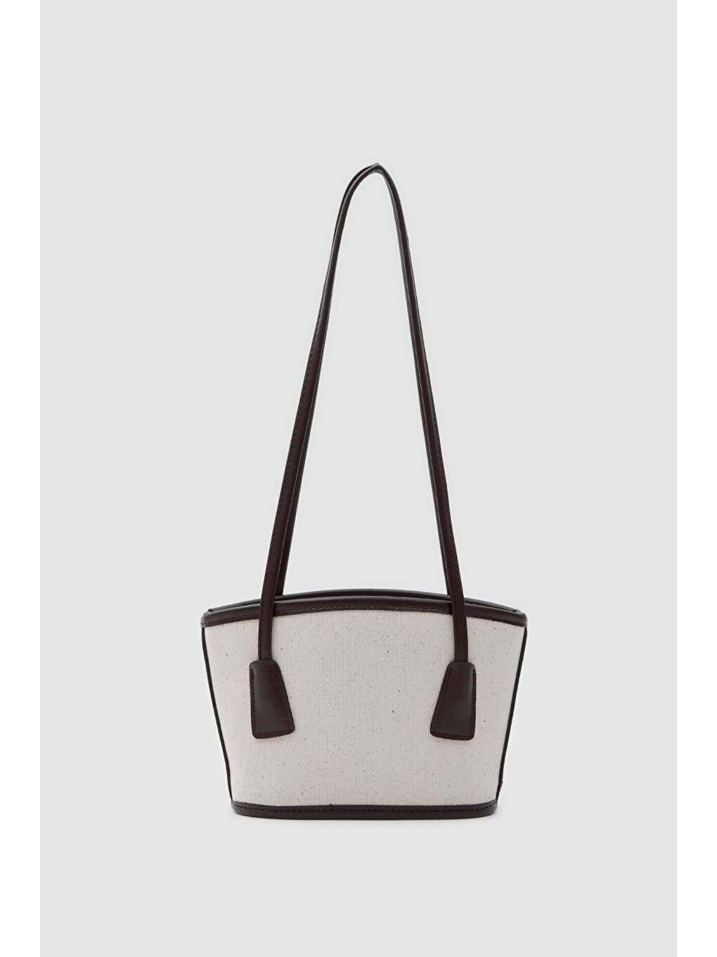 Kahverengi Padra Büzgülü Bucket Kanvas Çanta Kahve-1