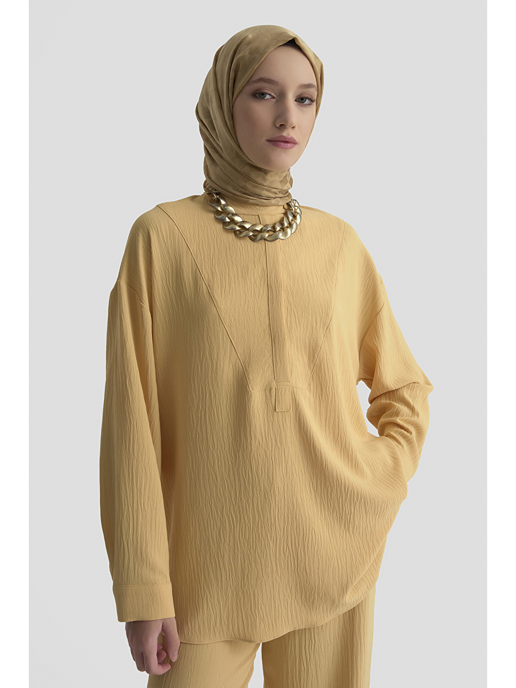 Kahverengi Tunik Pantolon Takım Camel-2