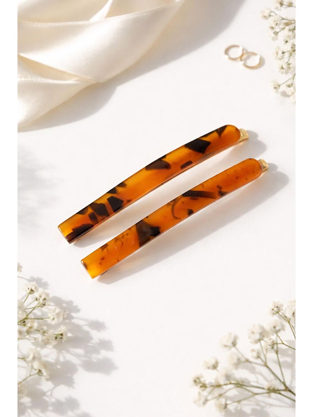 Kahverengi Kaplumbağa Kabuğu Desenli İnce Tel Toka-3