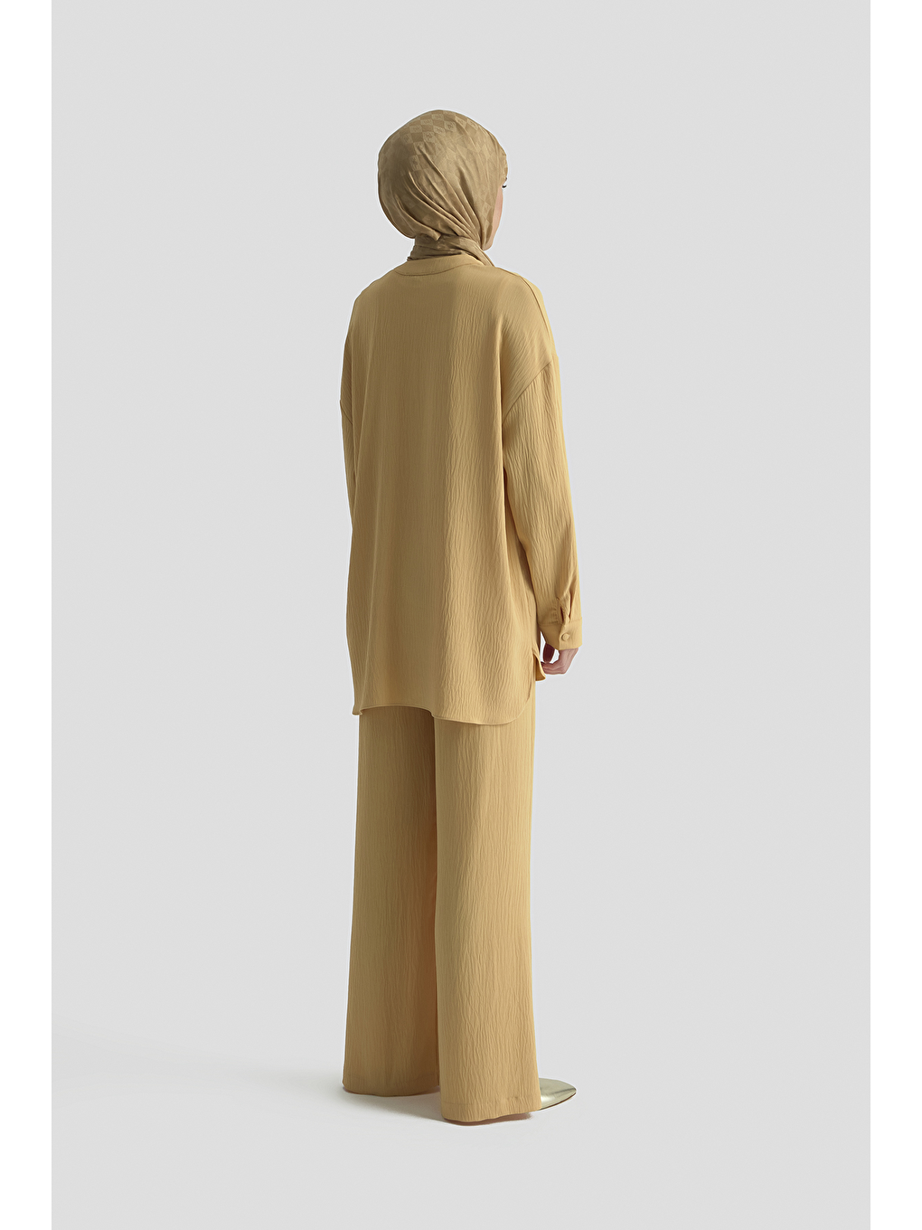 Kahverengi Tunik Pantolon Takım Camel-5