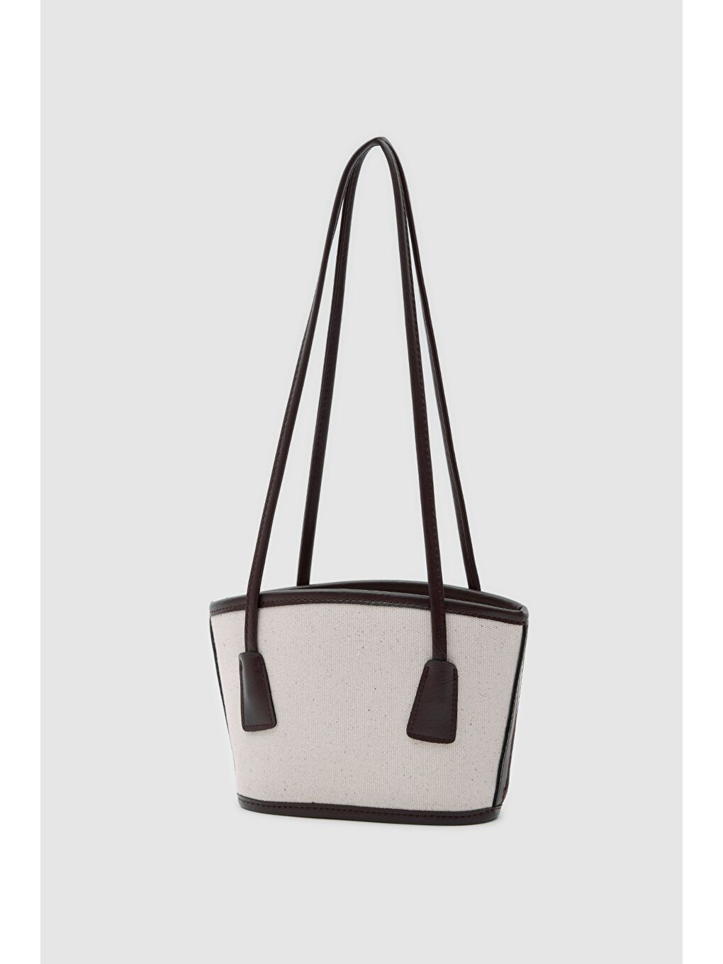 Kahverengi Padra Büzgülü Bucket Kanvas Çanta Kahve-3