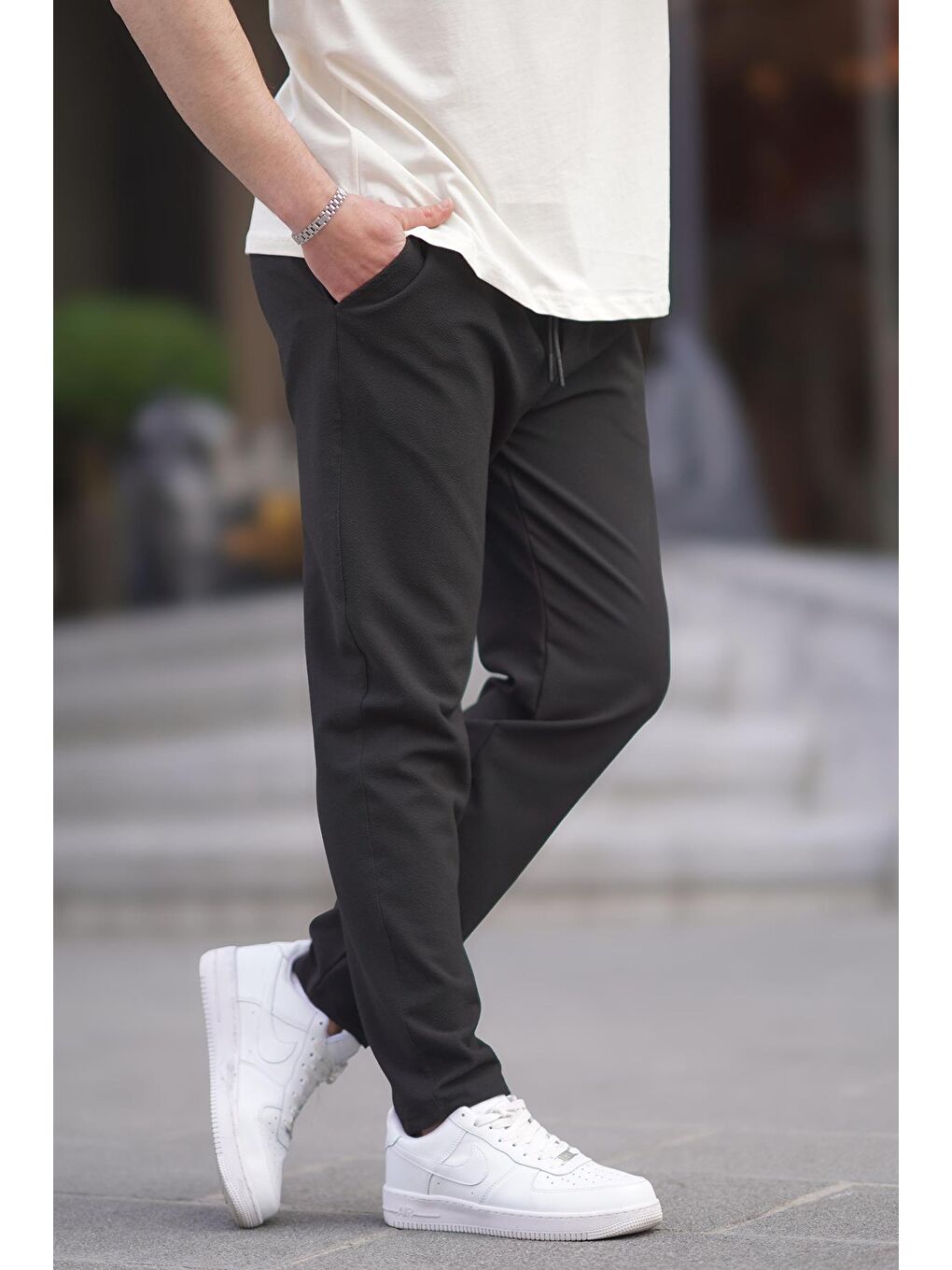 Siyah  Düz Paça Erkek Pantolon 6535