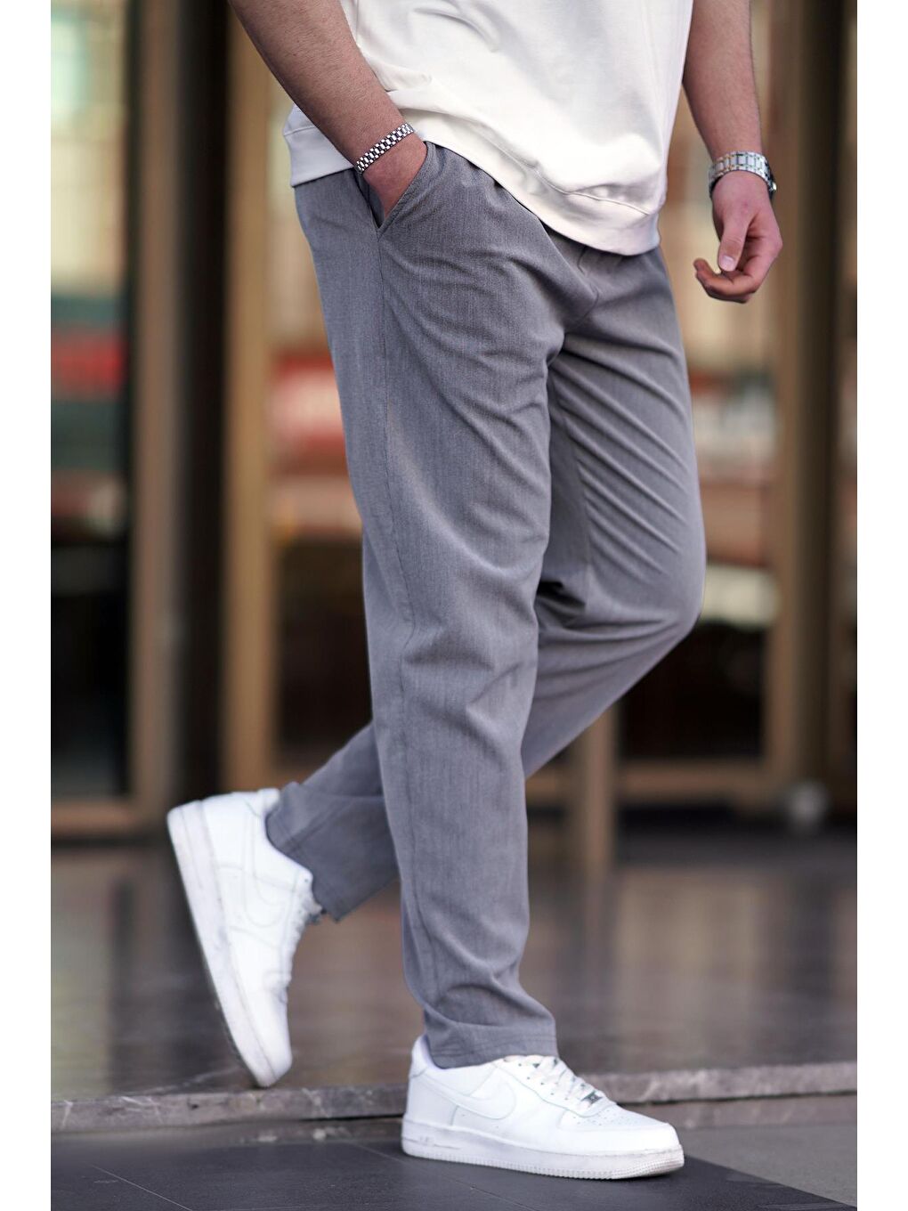 Gri Füme Düz Paça Erkek Pantolon 06530