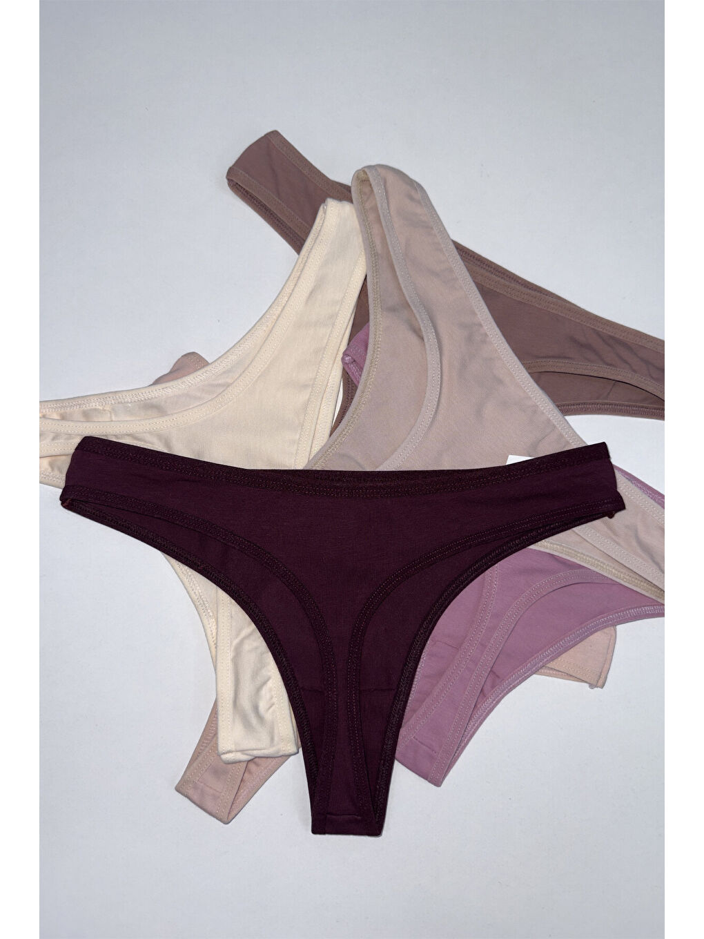Karışık Kadın Pamuklu Tanga Külot 7'li Paket-1
