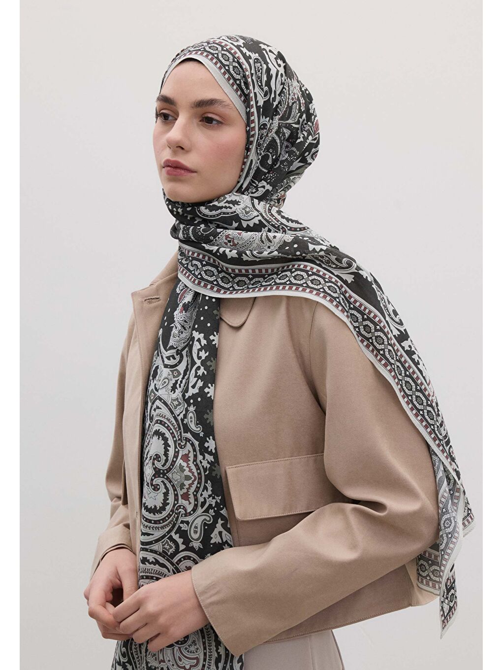 Lena Desen Şal Antrasit-3