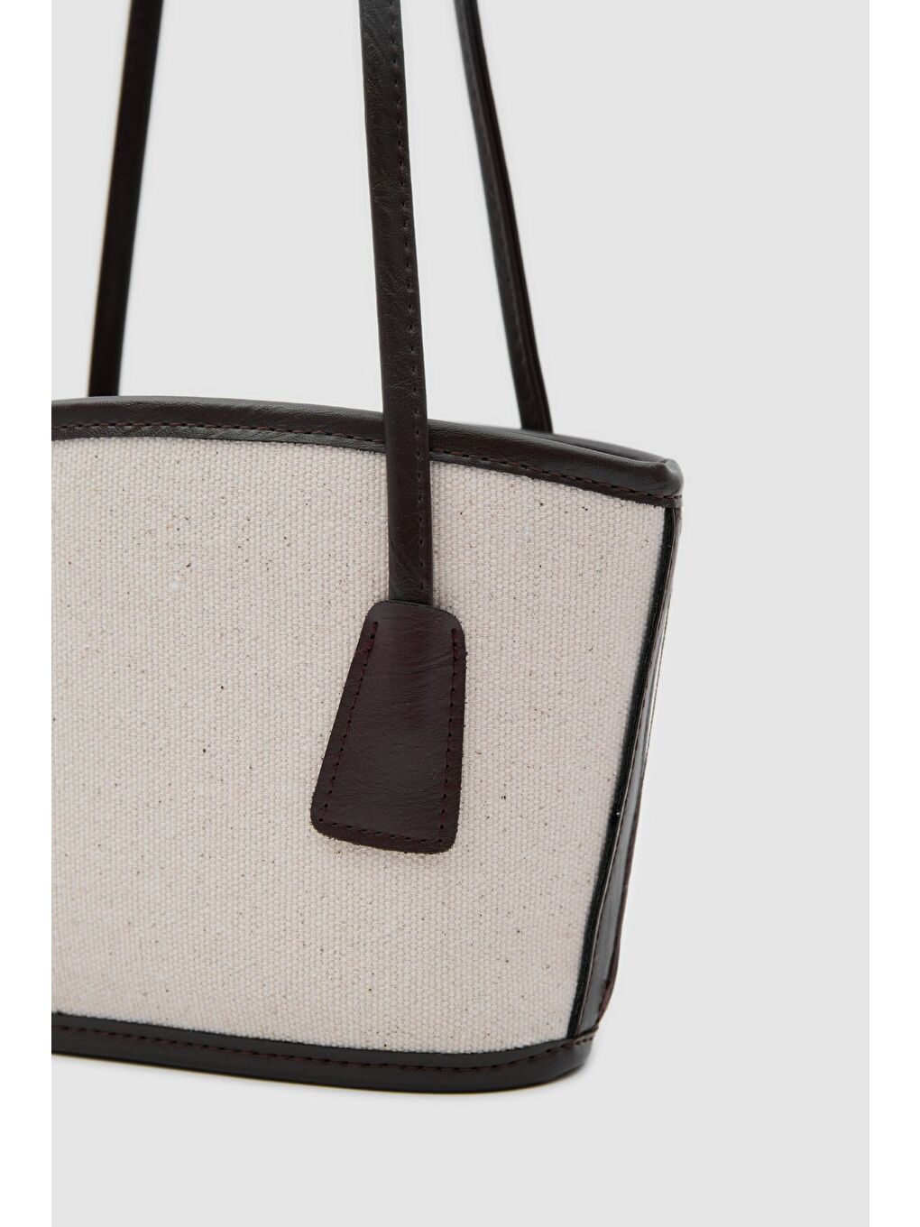 Kahverengi Padra Büzgülü Bucket Kanvas Çanta Kahve-5