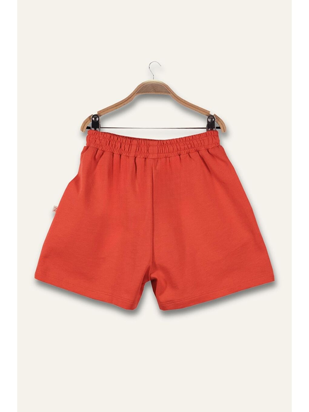 Kırmızı Kız Çocuk Penye Kısa Şort - Coral-1