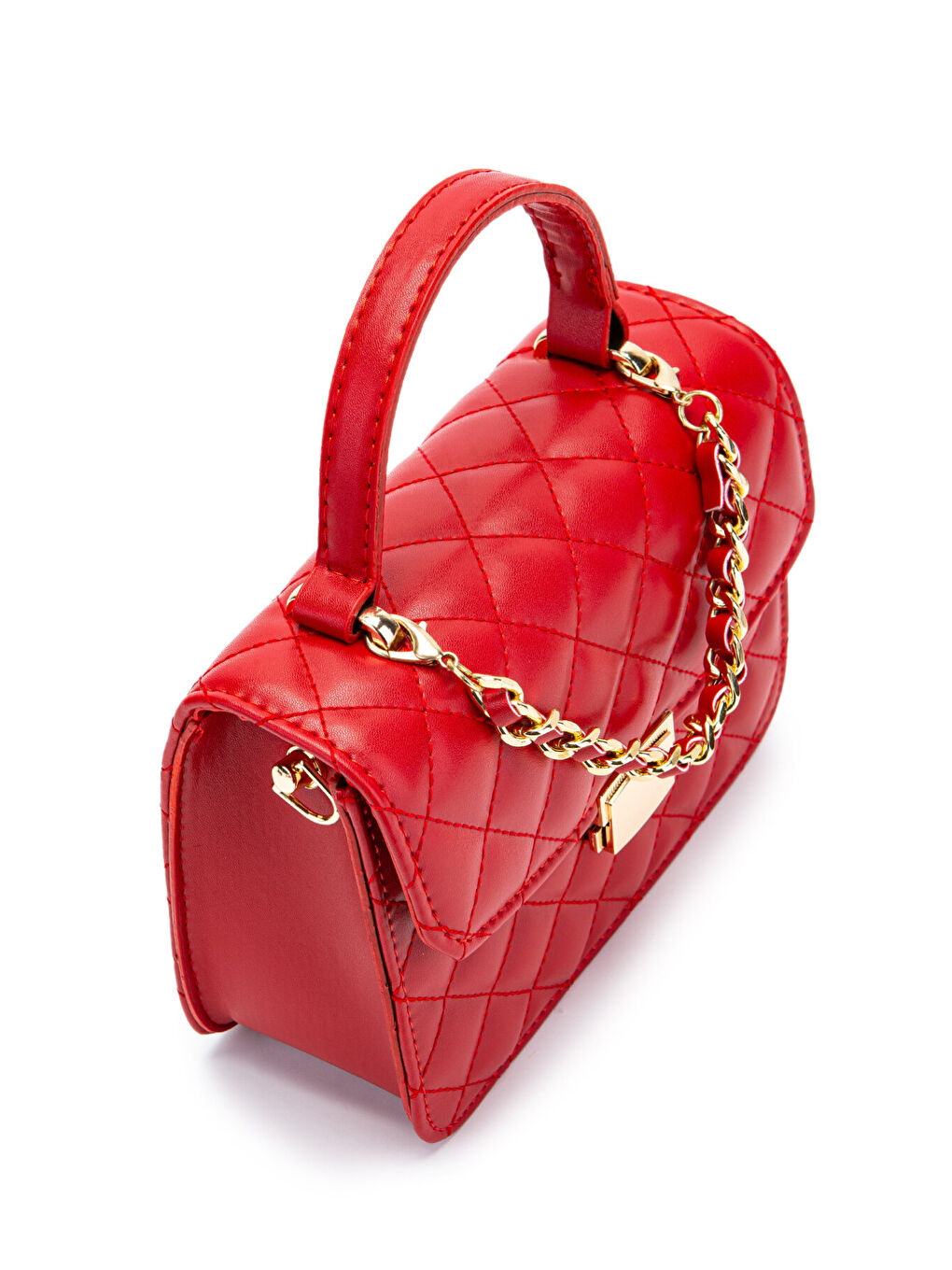 Gold Zincir Charm Detaylı Isabella Kadın Çapraz Çanta Kırmızı-1