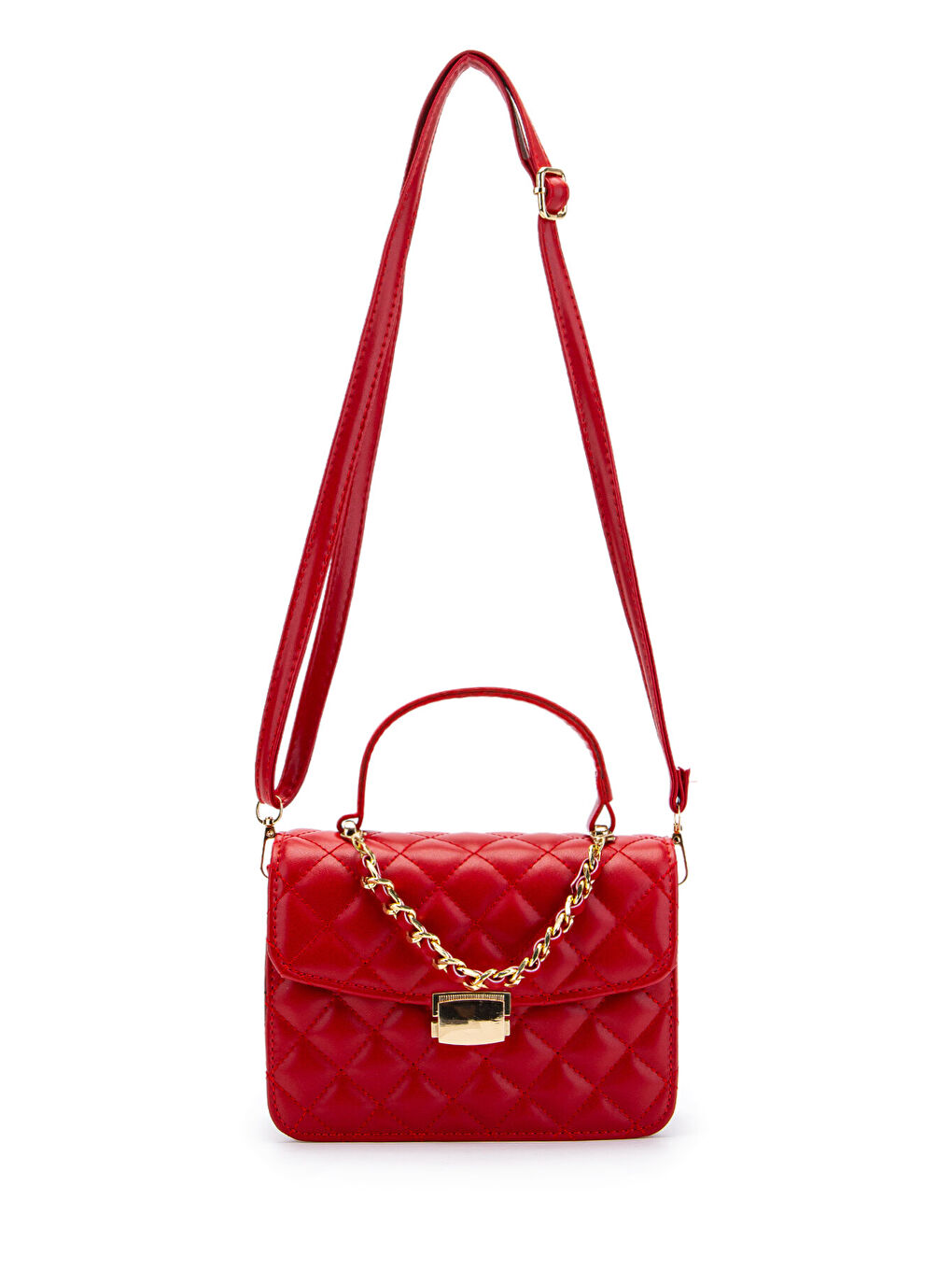 Gold Zincir Charm Detaylı Isabella Kadın Çapraz Çanta Kırmızı-3