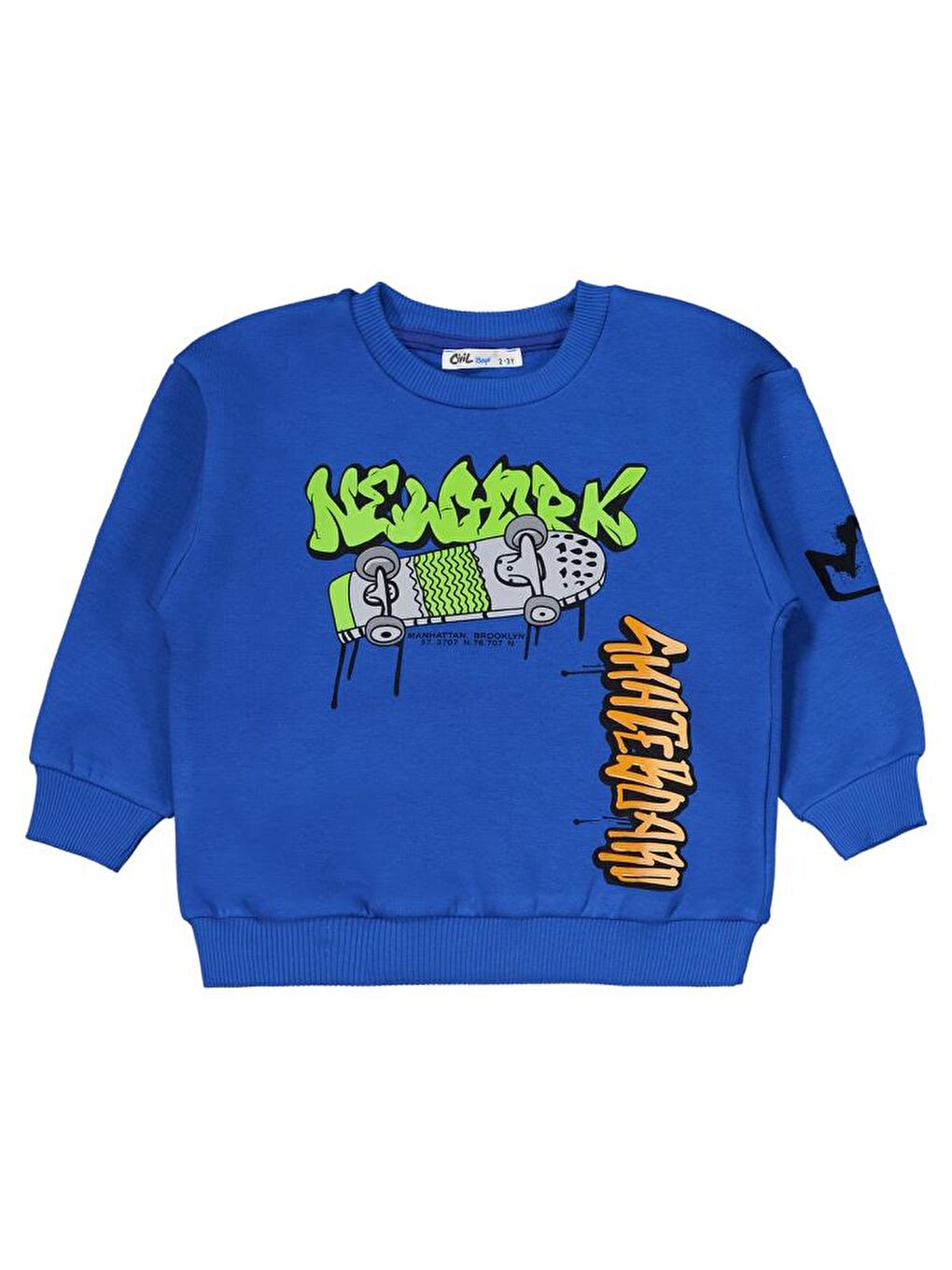 Mavi Erkek Çocuk Kaykay Baskılı 2-5 Yaş Eşofman Takımı-3