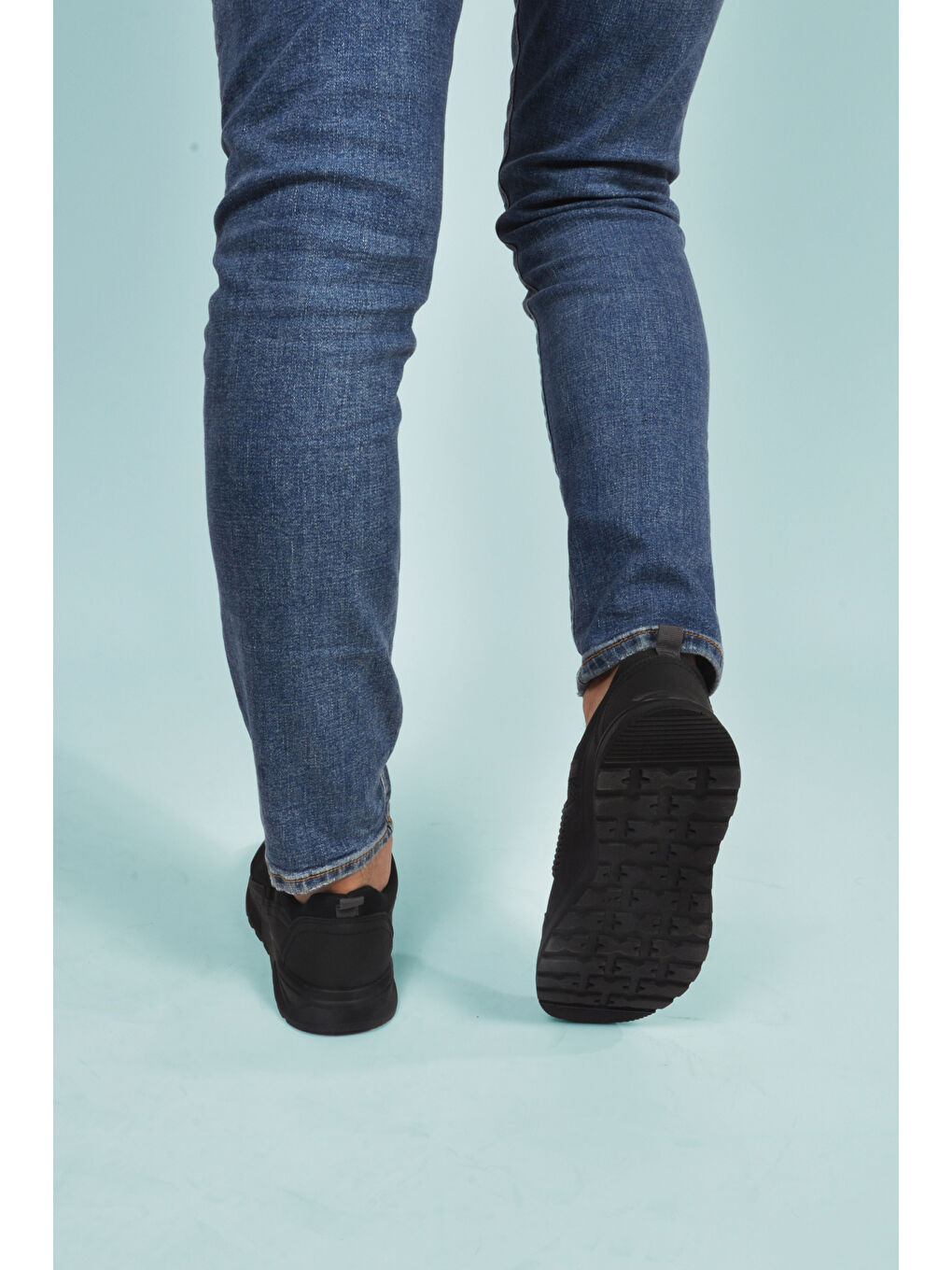 Siyah Hafif Esnek Kilit Bağcıklı Erkek Spor Ayakkabı Nans 6006 M-4