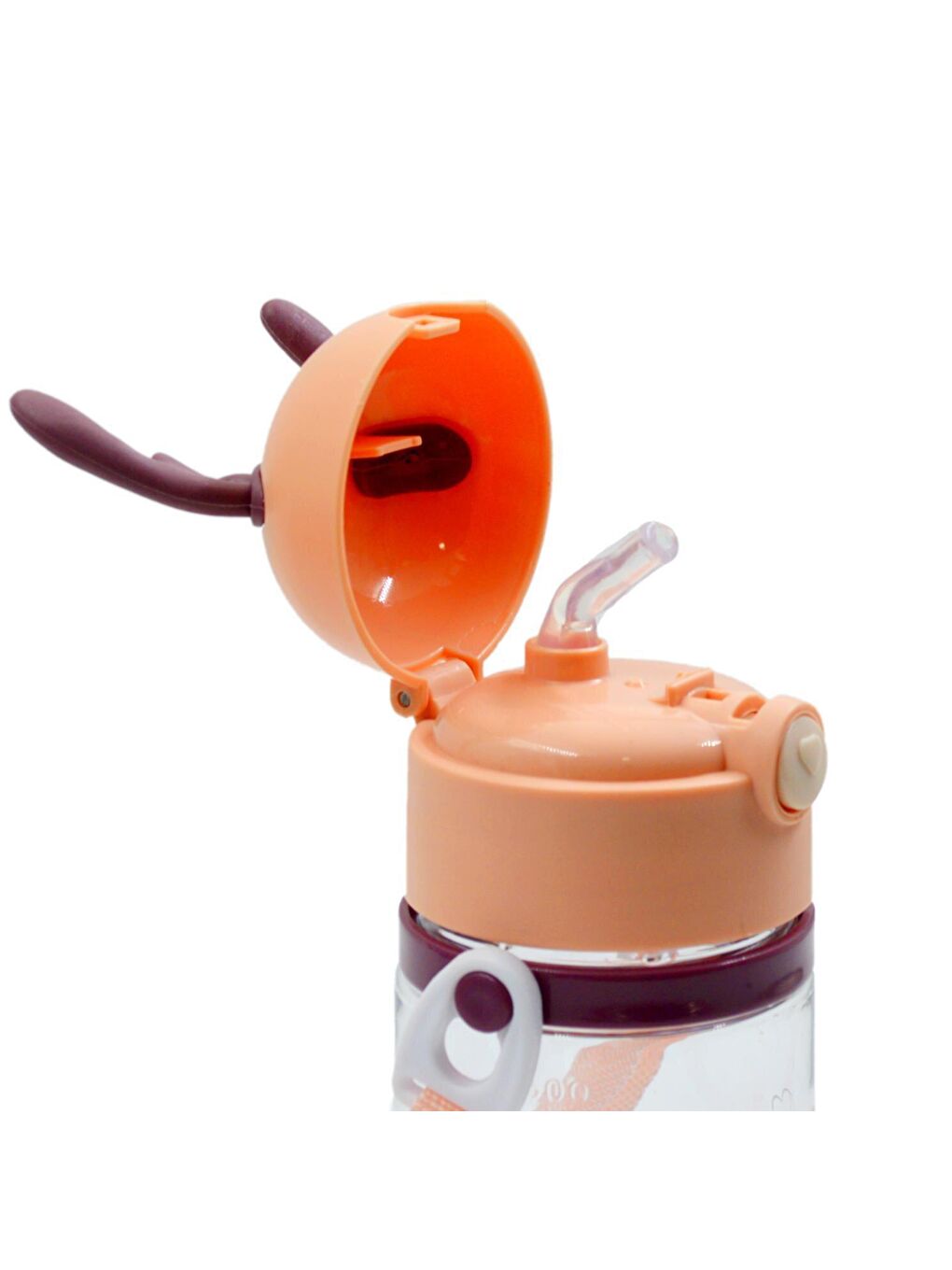 Geyik Figürlü Pipetli Taşıma Askılı Çocuk Matarası 550 Ml Sevimli Tavşan-4