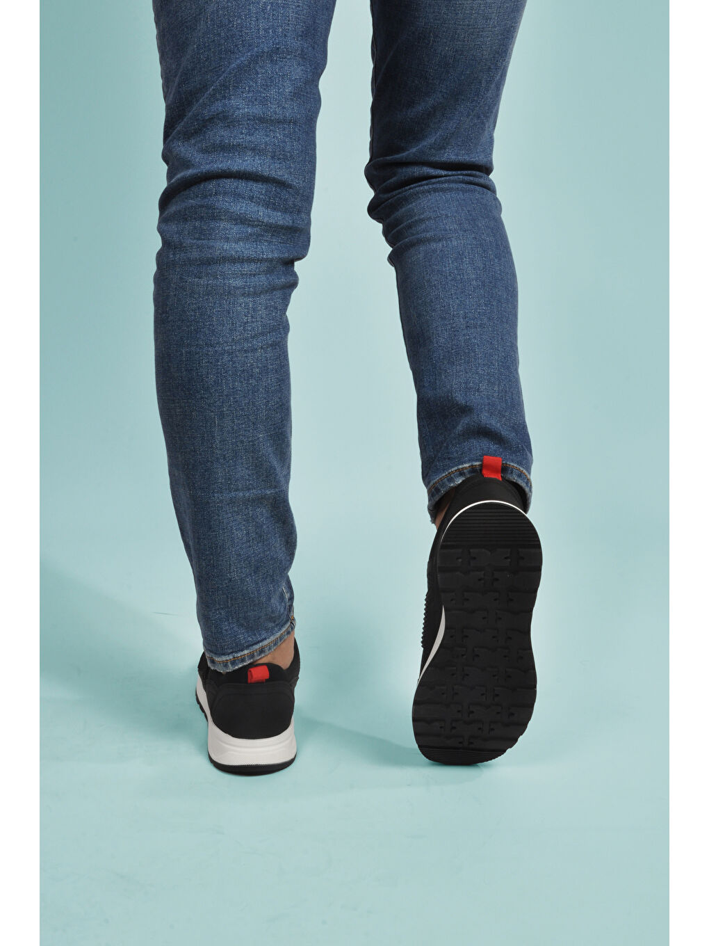 Siyah Kırmızı Hafif Esnek Kilit Bağcıklı Erkek Spor Ayakkabı Nans 6006 M-4