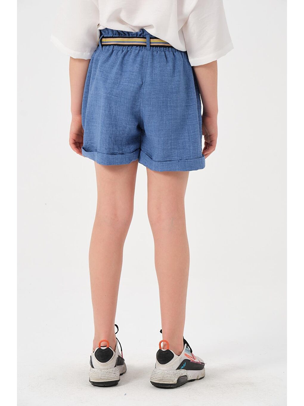 Mavi Genç Kız Çocuk Kemerli Şort-2