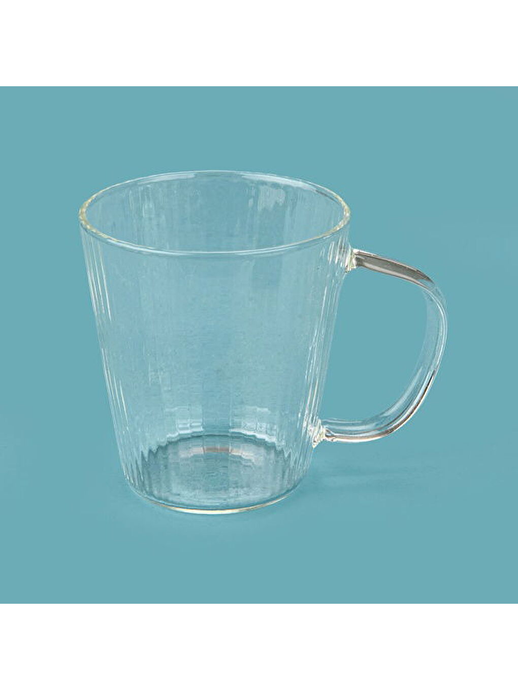 Renksiz Çizgili 6'lı Kulplu Çay Bardağı Seti - Şeffaf-2