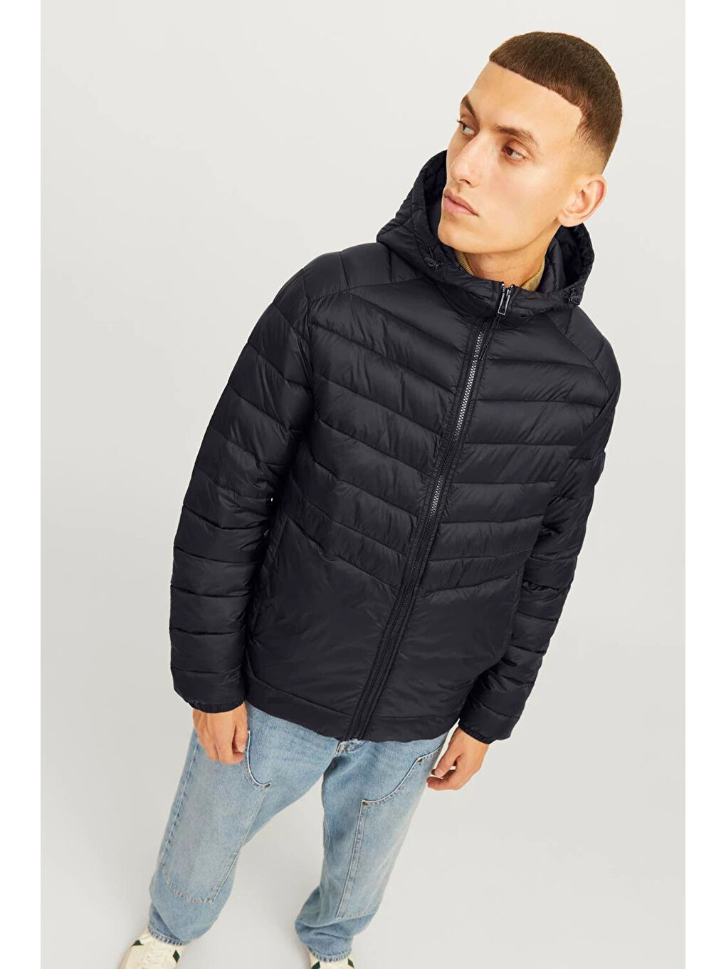 Jack & Jones Siyah Essentials Jjesprint Comfort Fit Ayarlanabilir Kapüşonlu Erkek Mont 12258441 - 2