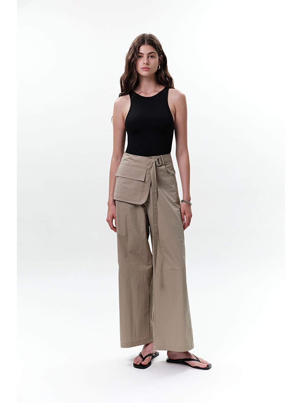 Cep Kemerli Pantolon Yeşil-3