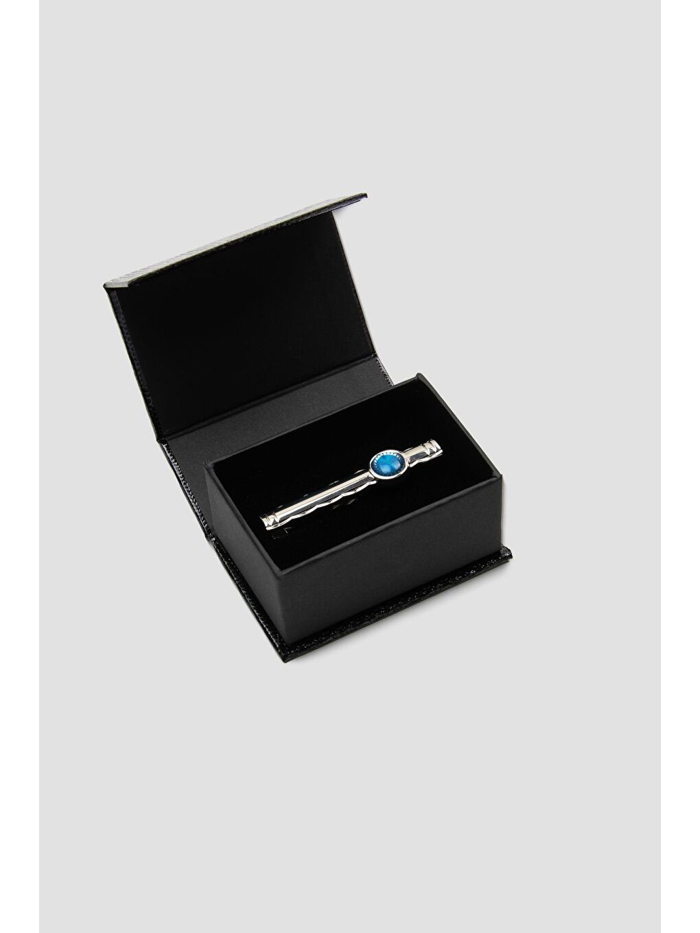 Yeşil 98002 Silver Mavi Erkek Kravat İğnesi